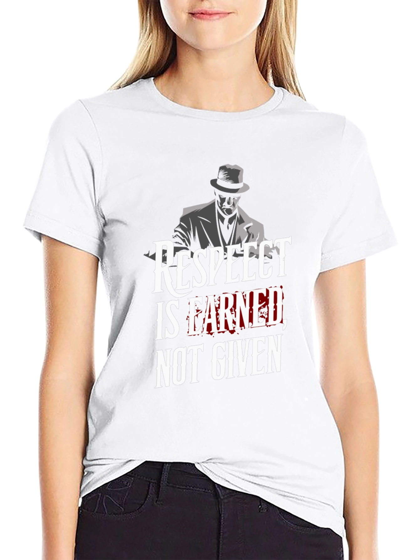 Respect Earned Graphic Tee - Black Cotton T-Shirt