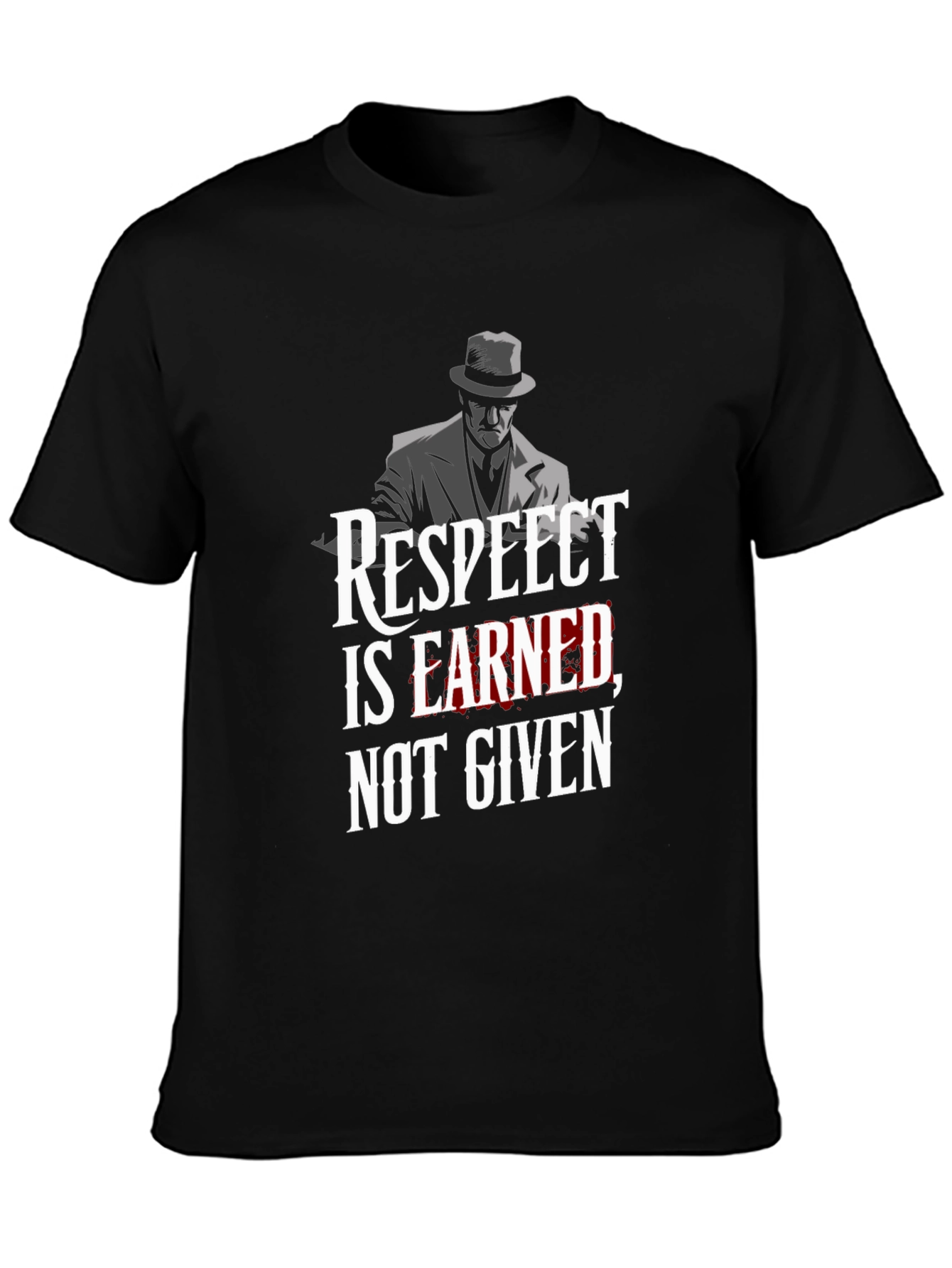 Respect Earned Graphic Tee - Black Cotton T-Shirt