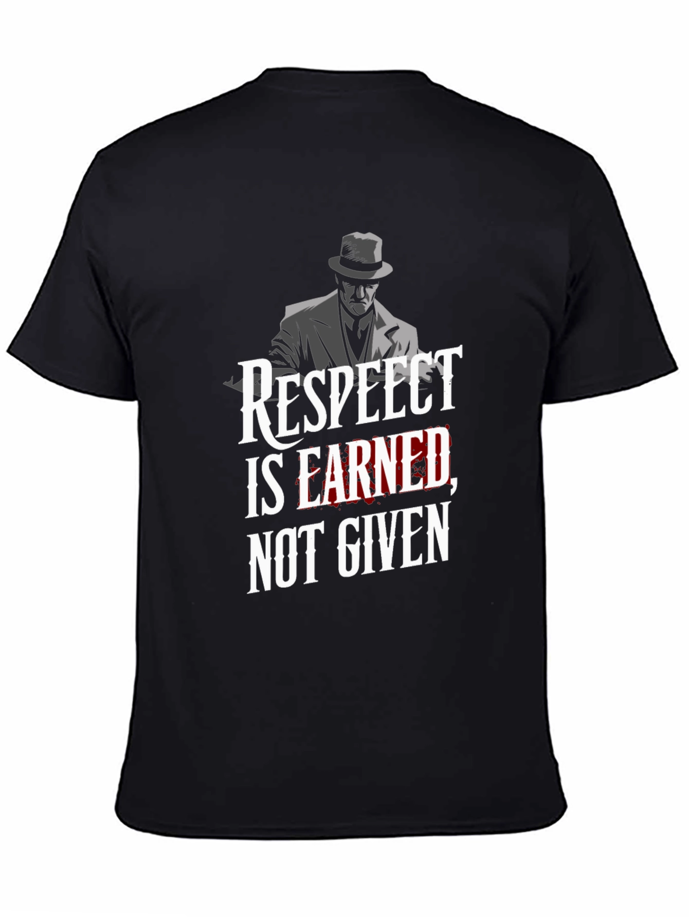 Respect Earned Graphic Tee - Black Cotton T-Shirt