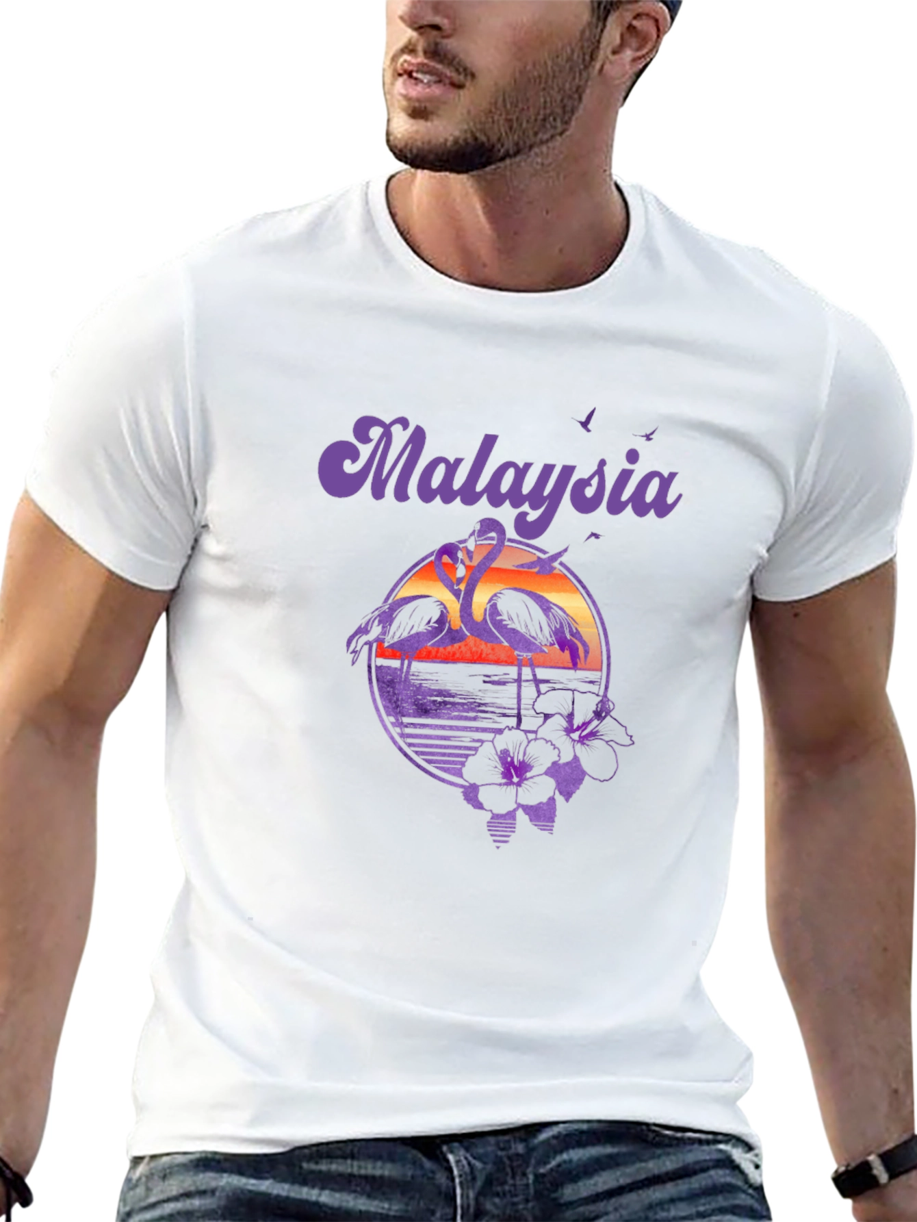 Malaysia Flamingo Graphic Tee - Tropical Vacation Shirt
