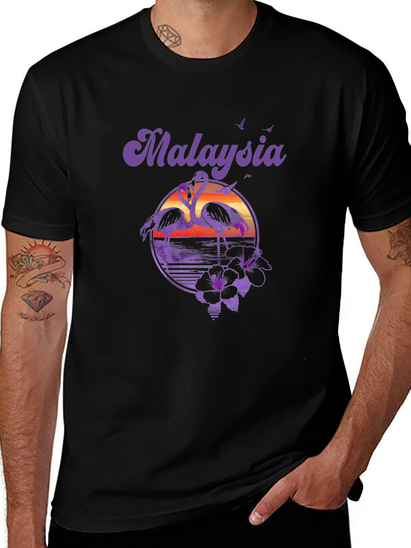 Malaysia Flamingo Graphic Tee - Tropical Vacation Shirt