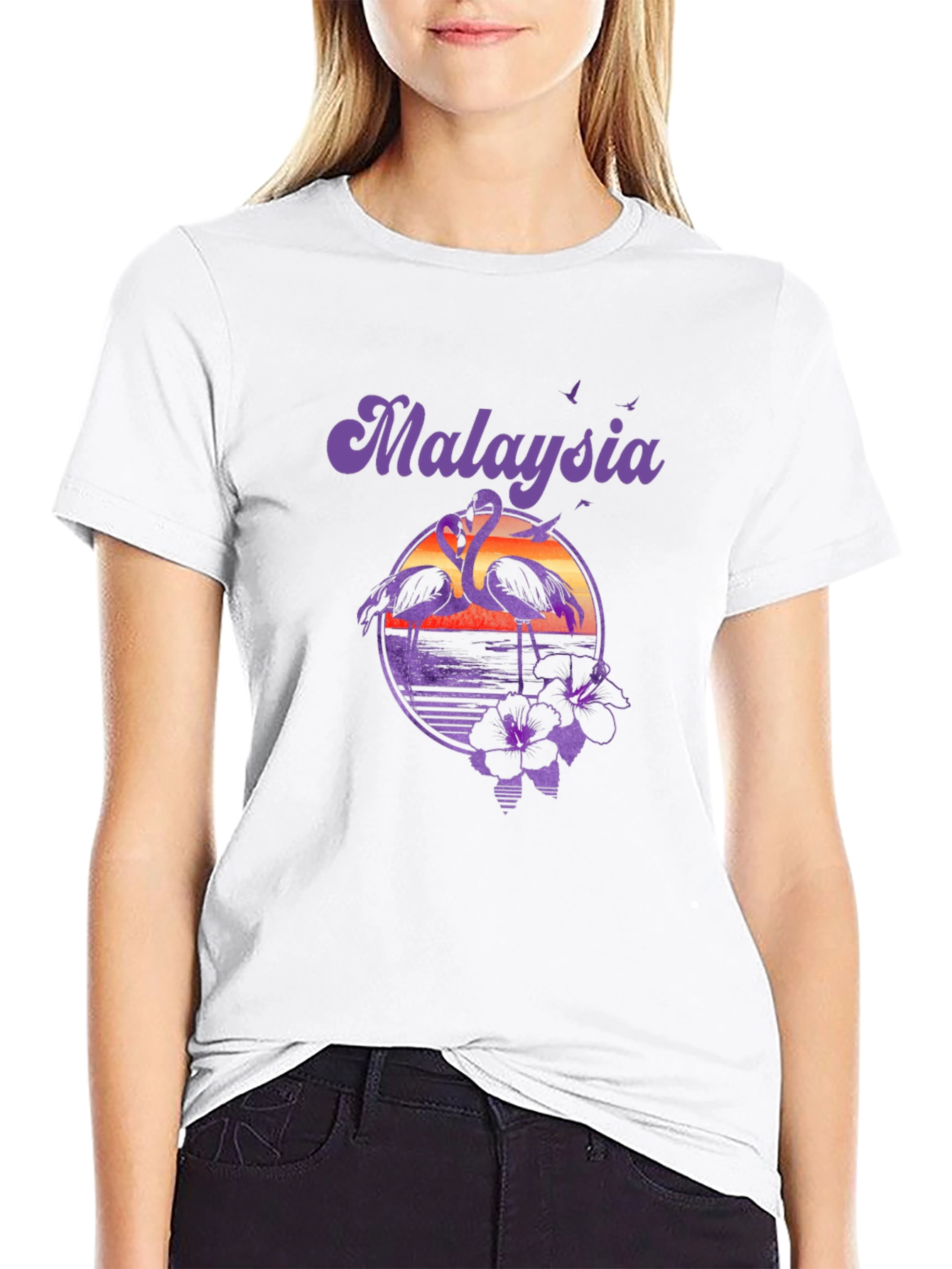 Malaysia Flamingo Graphic Tee - Tropical Vacation Shirt