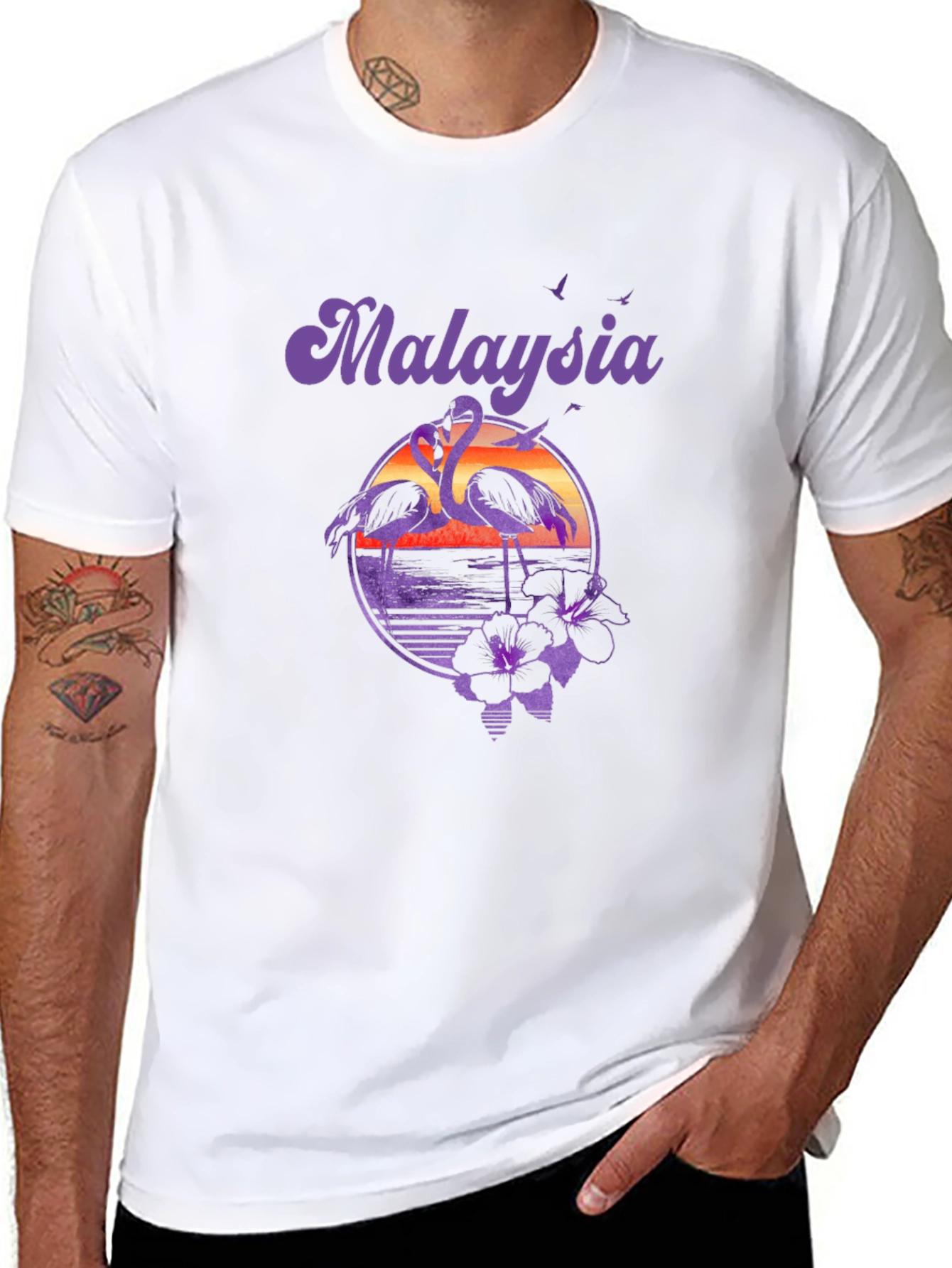 Malaysia Flamingo Graphic Tee - Tropical Vacation Shirt