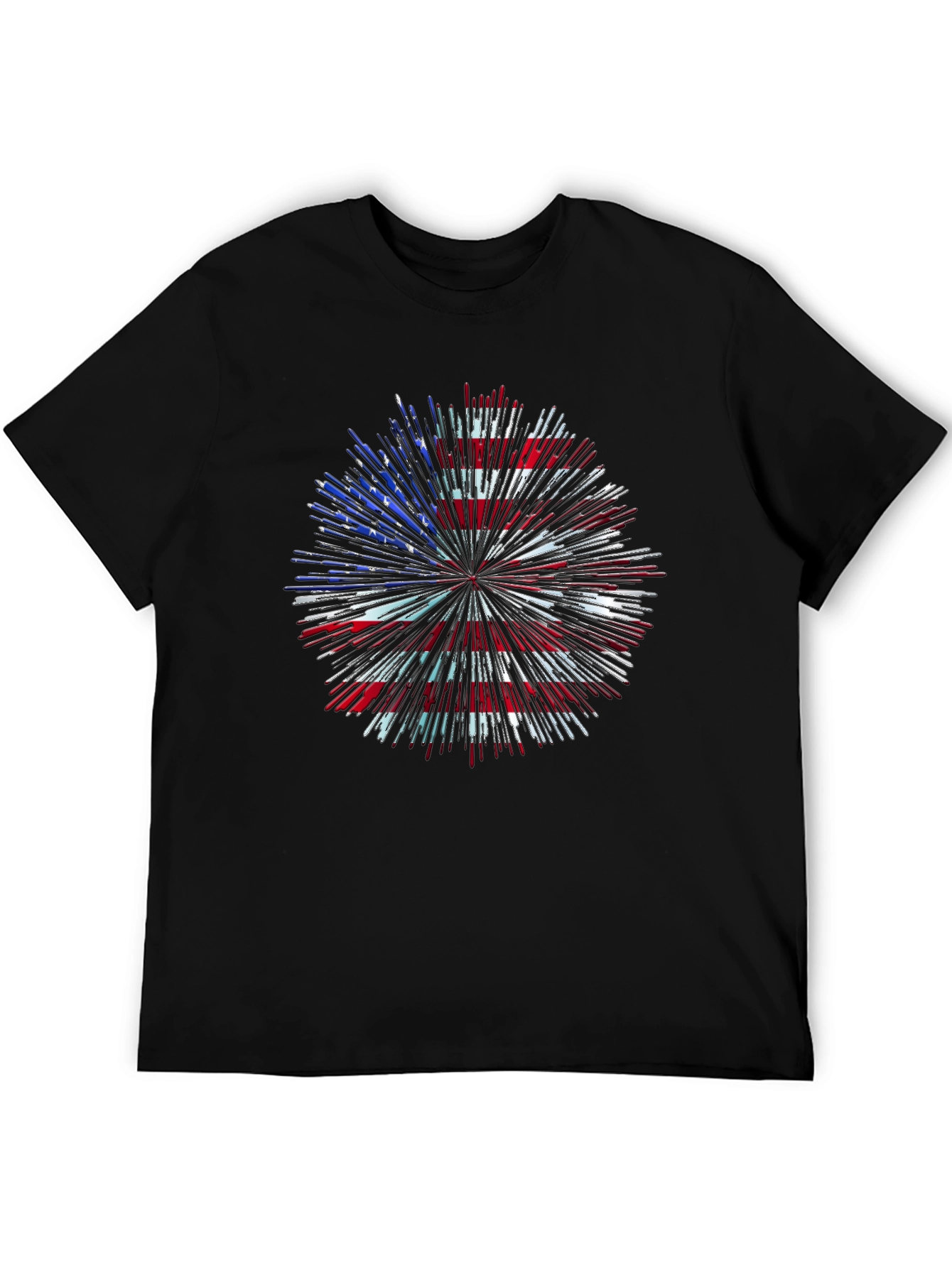 American Flag Firework Graphic T-Shirt