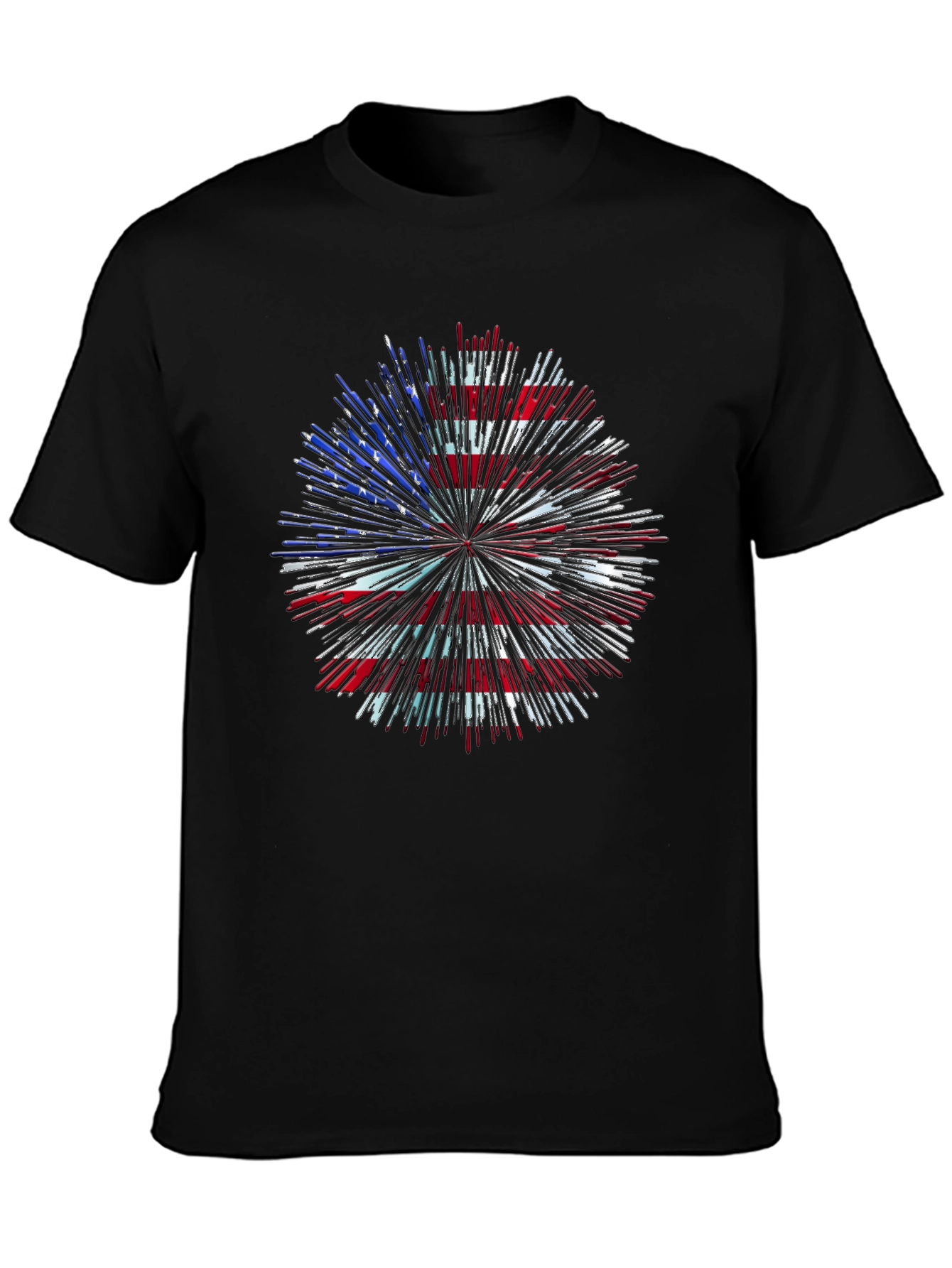 American Flag Firework Graphic T-Shirt