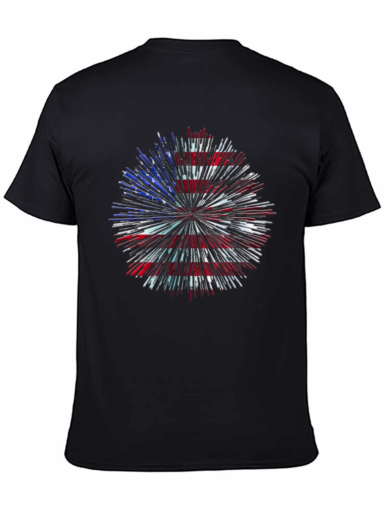 American Flag Firework Graphic T-Shirt