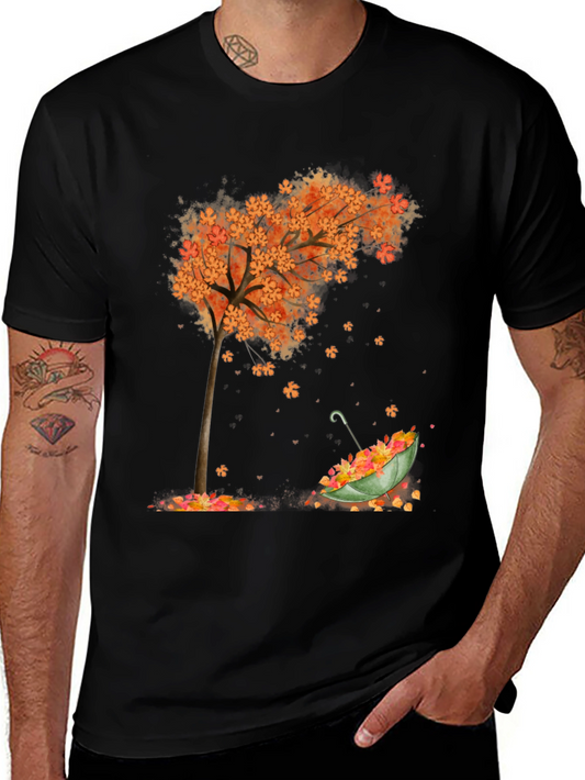 Autumn Tree & Umbrella Graphic Tee