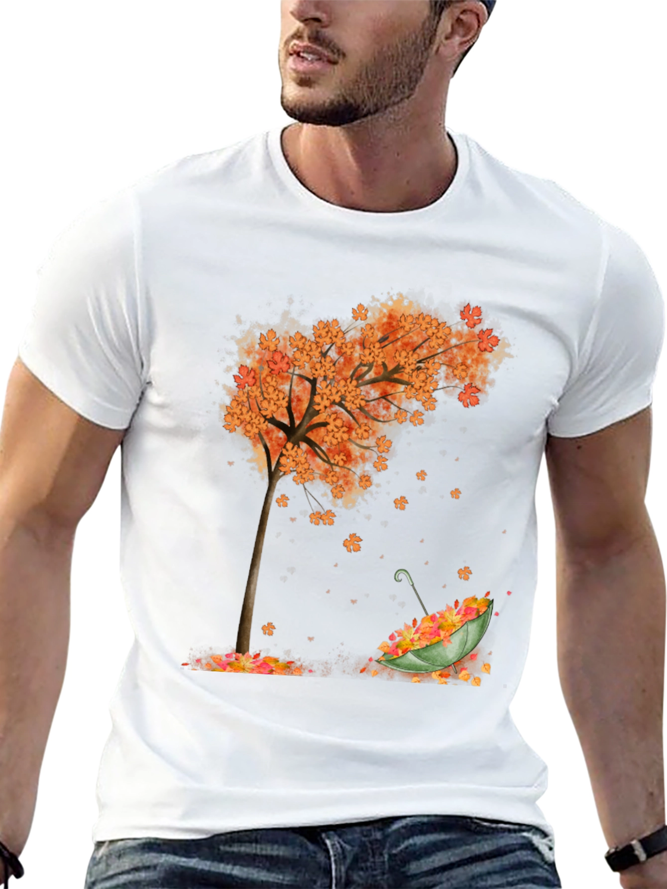 Autumn Tree & Umbrella Graphic Tee