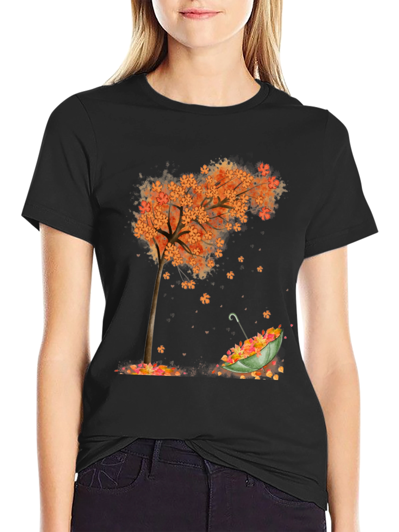 Autumn Tree & Umbrella Graphic Tee