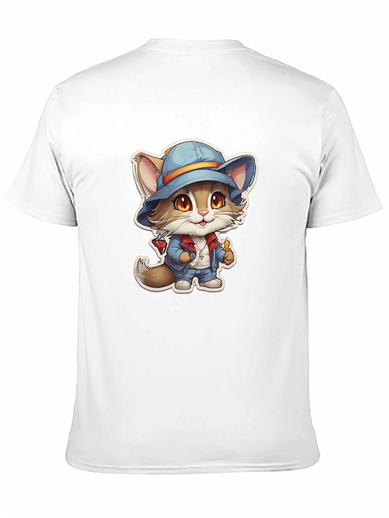 Cat in Hat T-Shirt - Unique Cartoon Graphic Tee