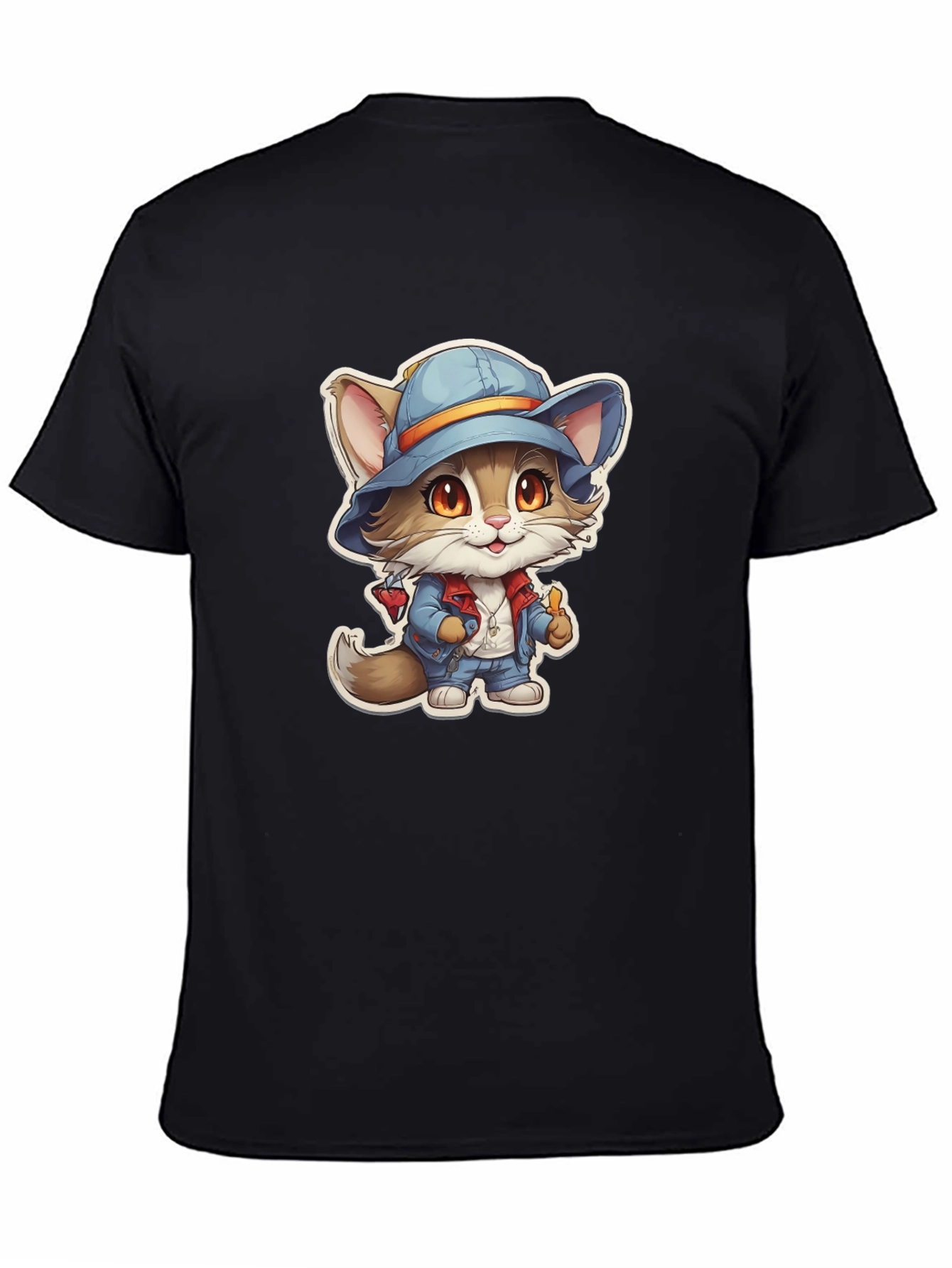 Cat in Hat T-Shirt - Unique Cartoon Graphic Tee