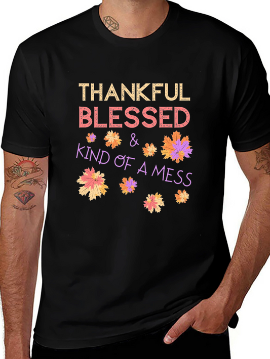 Thankful Blessed Kind of a Mess Graphic Tee