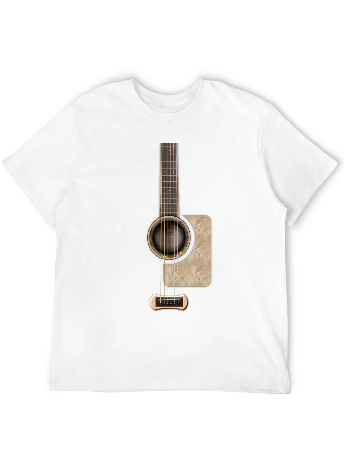 Guitar Graphic Print Black T-Shirt