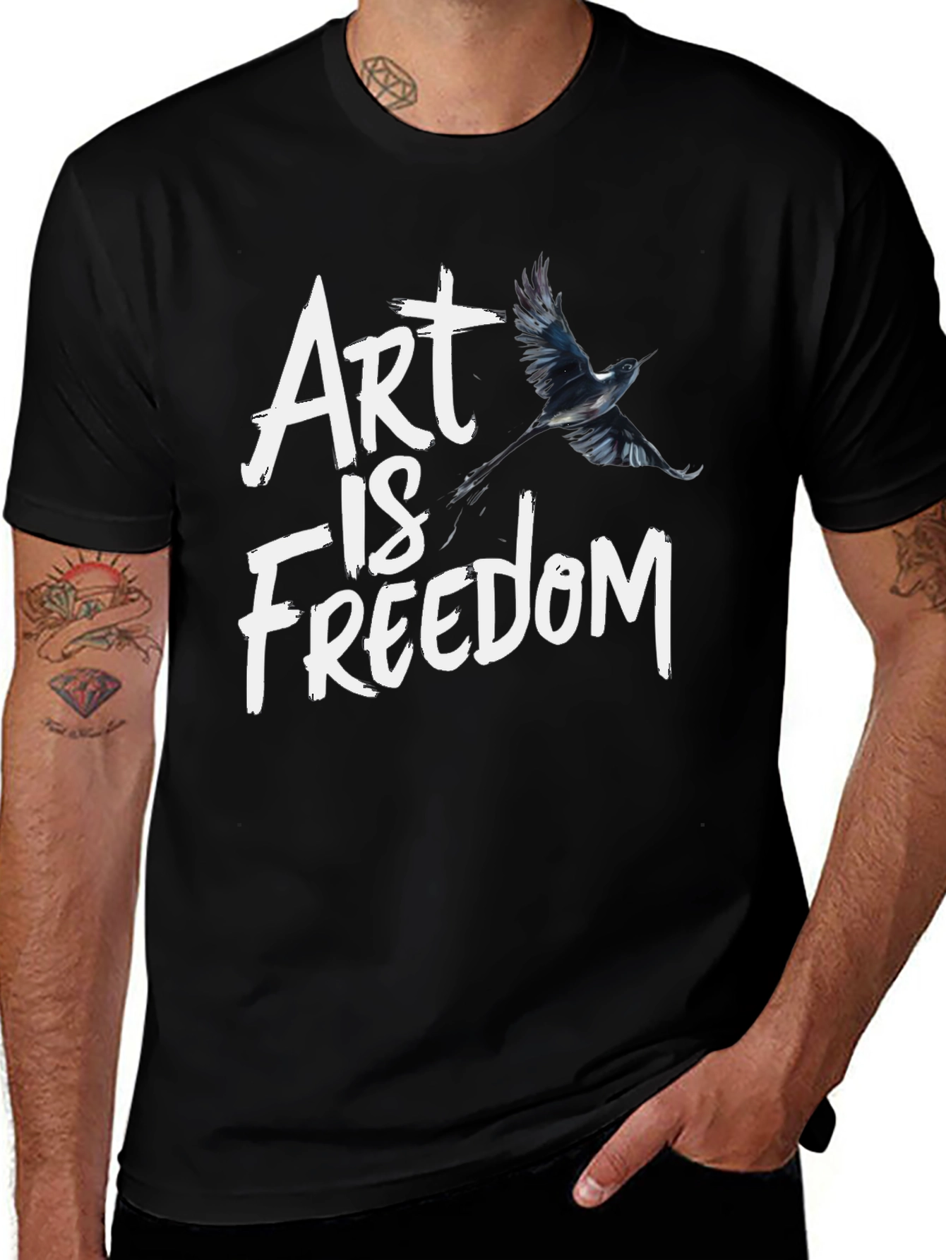 Art Is Freedom Graphic Tee - Black T-Shirt