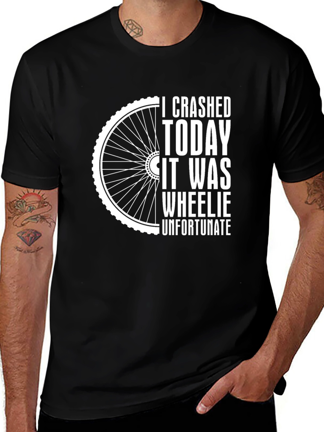 Crashed Today Wheelie Unfortunate Funny Bike T-Shirt