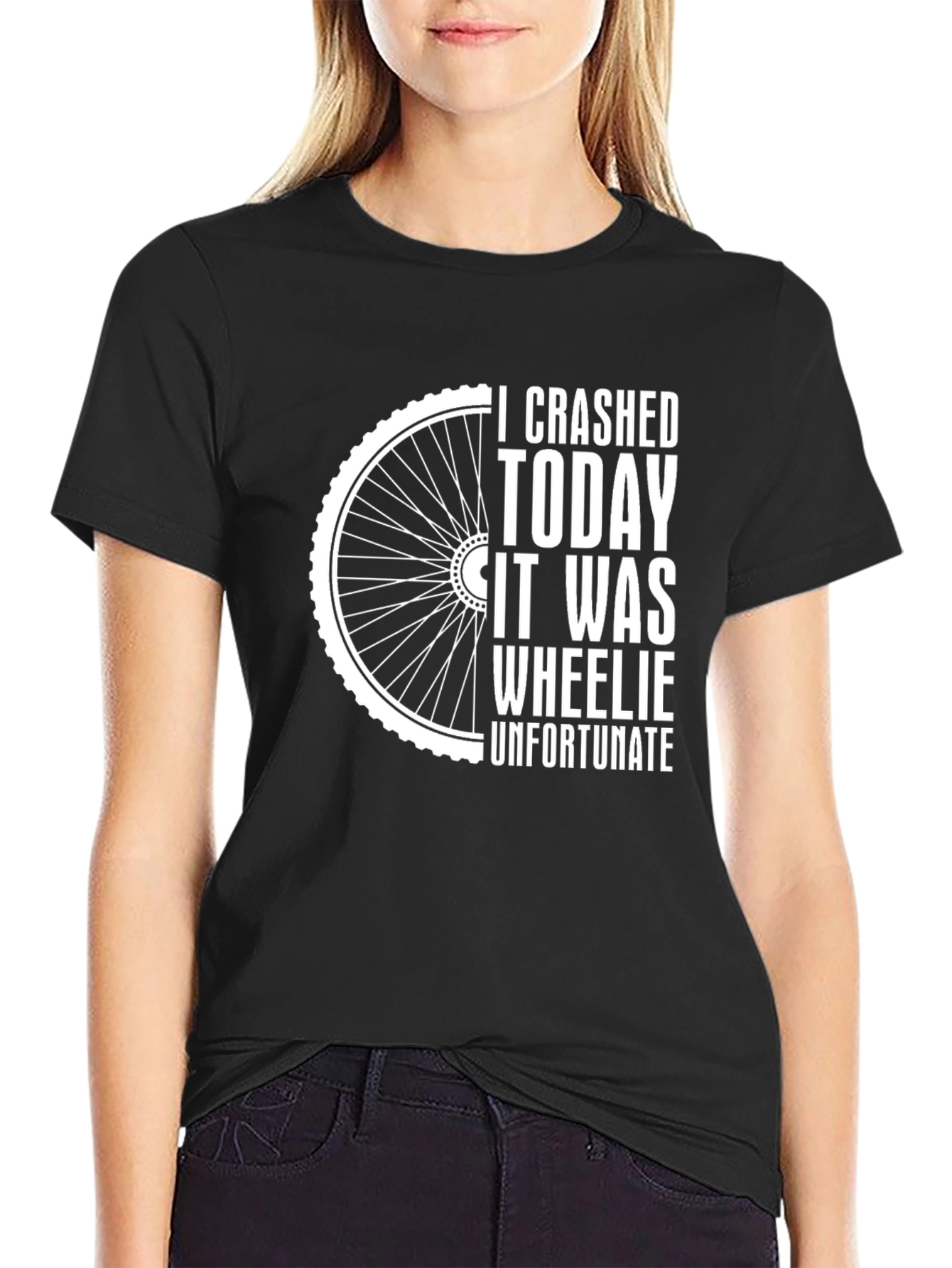 Crashed Today Wheelie Unfortunate Funny Bike T-Shirt