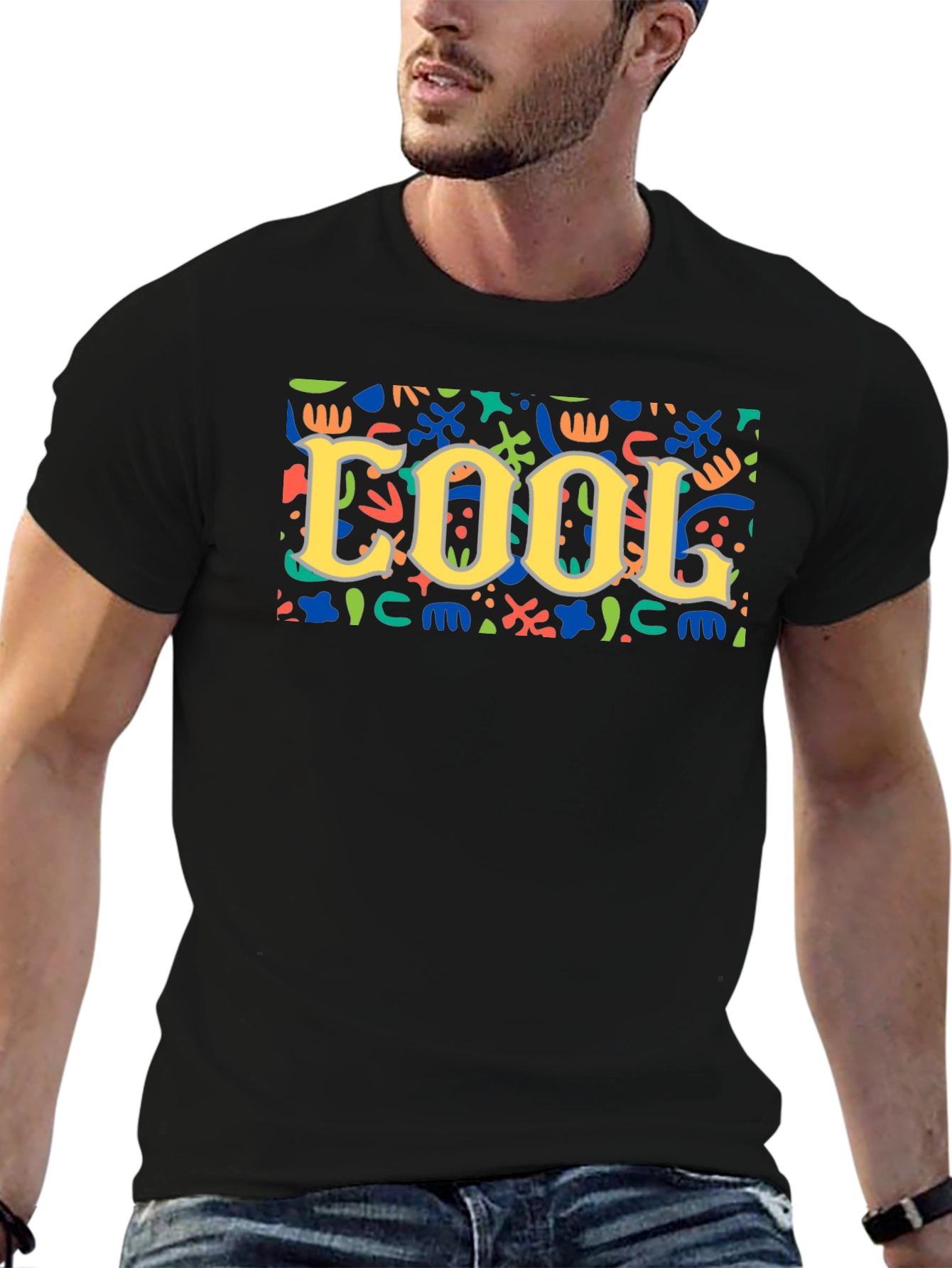 Cool Graphic Print Tee - Black