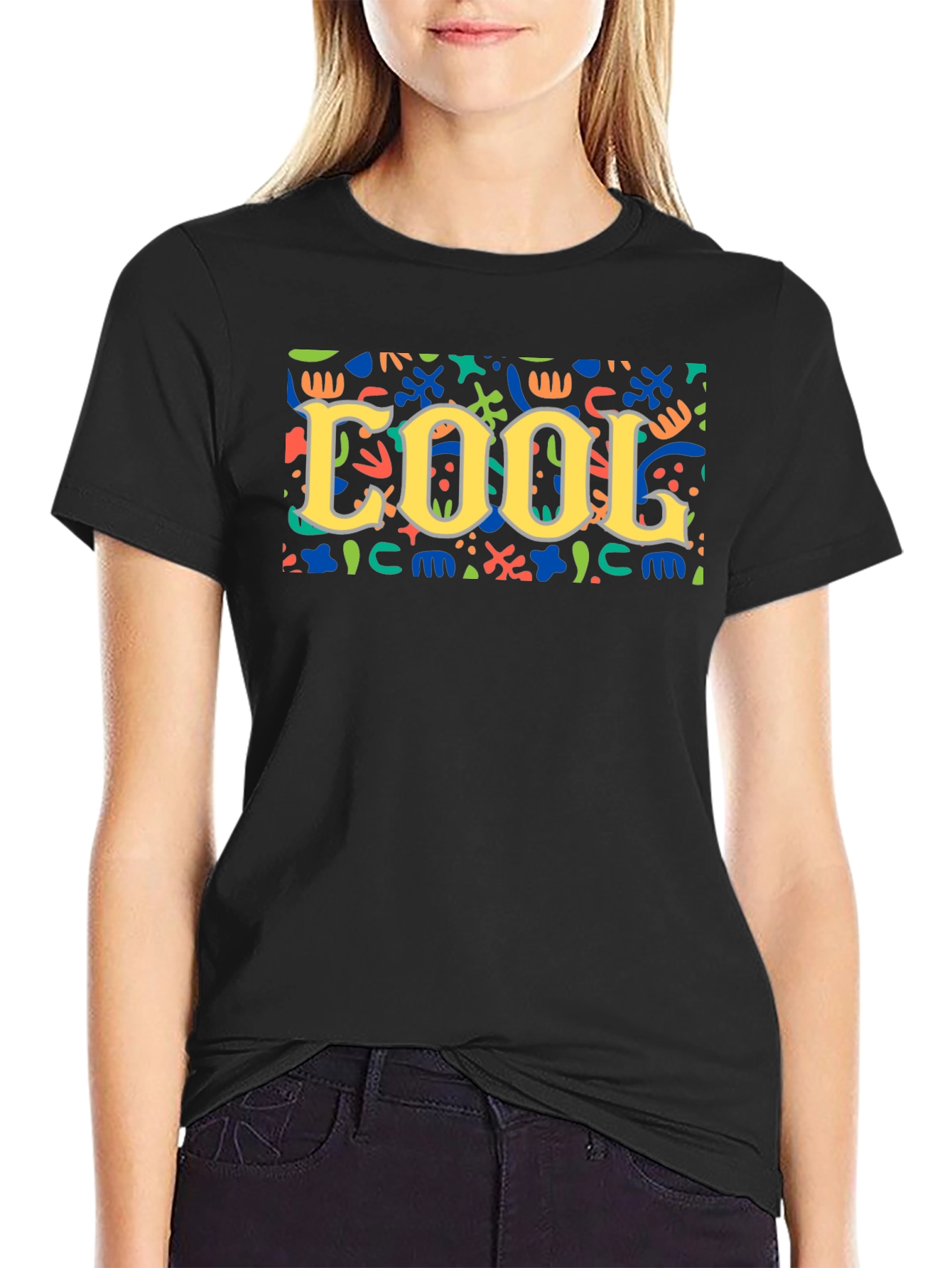 Cool Graphic Print Tee - Black