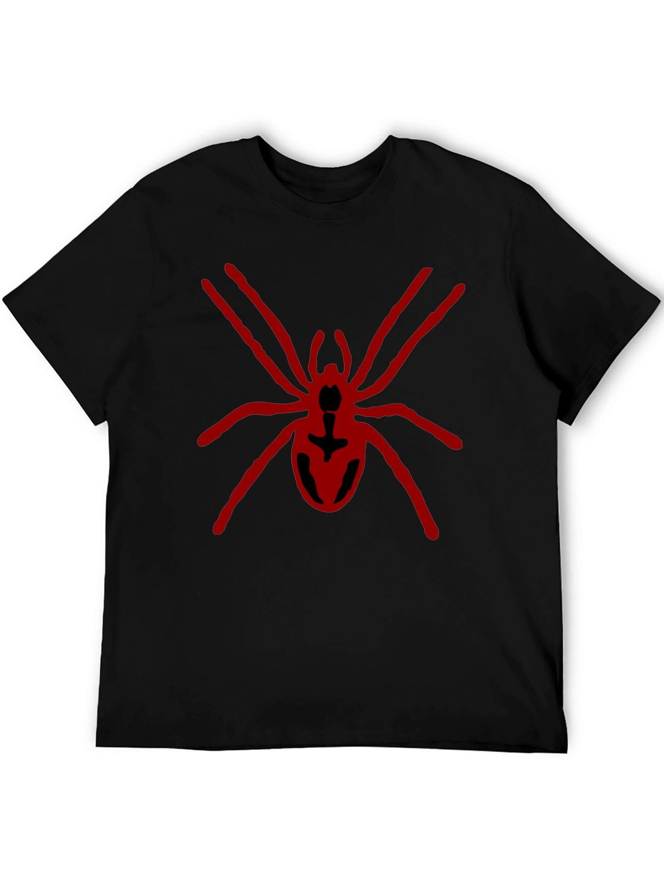 Black T-Shirt with Red Spider Design