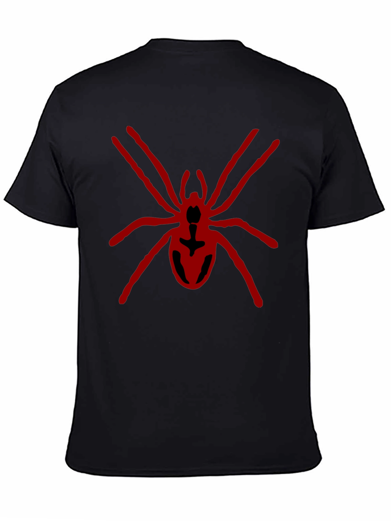 Black T-Shirt with Red Spider Design