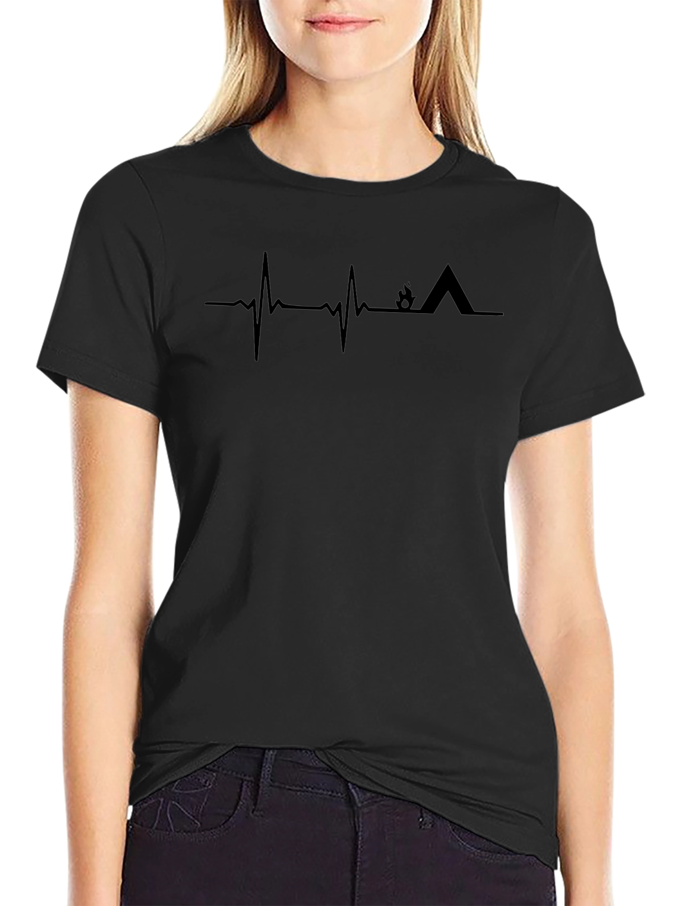 Camping Heartbeat Graphic Tee - Adventure Awaits!