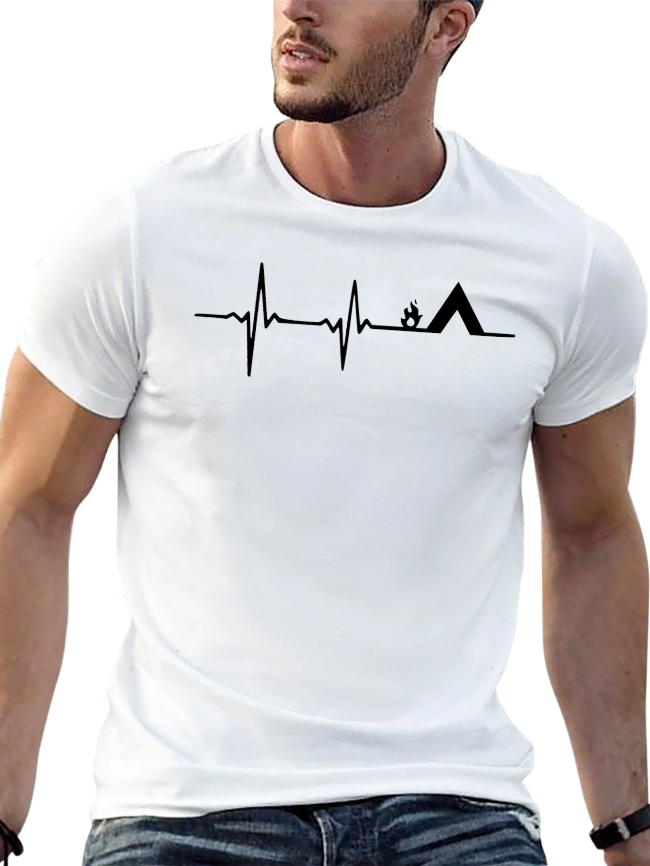 Camping Heartbeat Graphic Tee - Adventure Awaits!