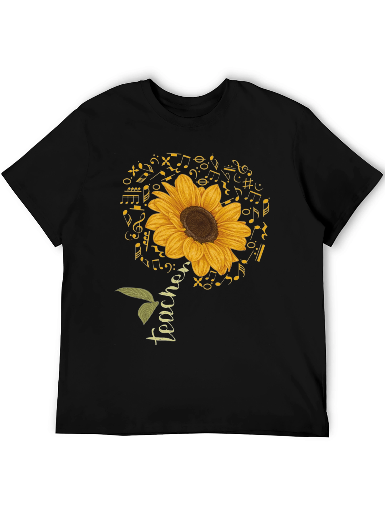 Teacher Sunflower Music Note T-Shirt