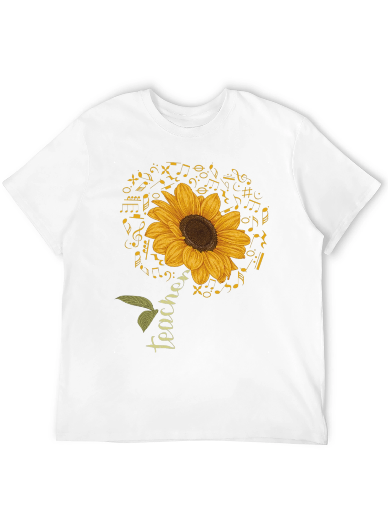 Teacher Sunflower Music Note T-Shirt