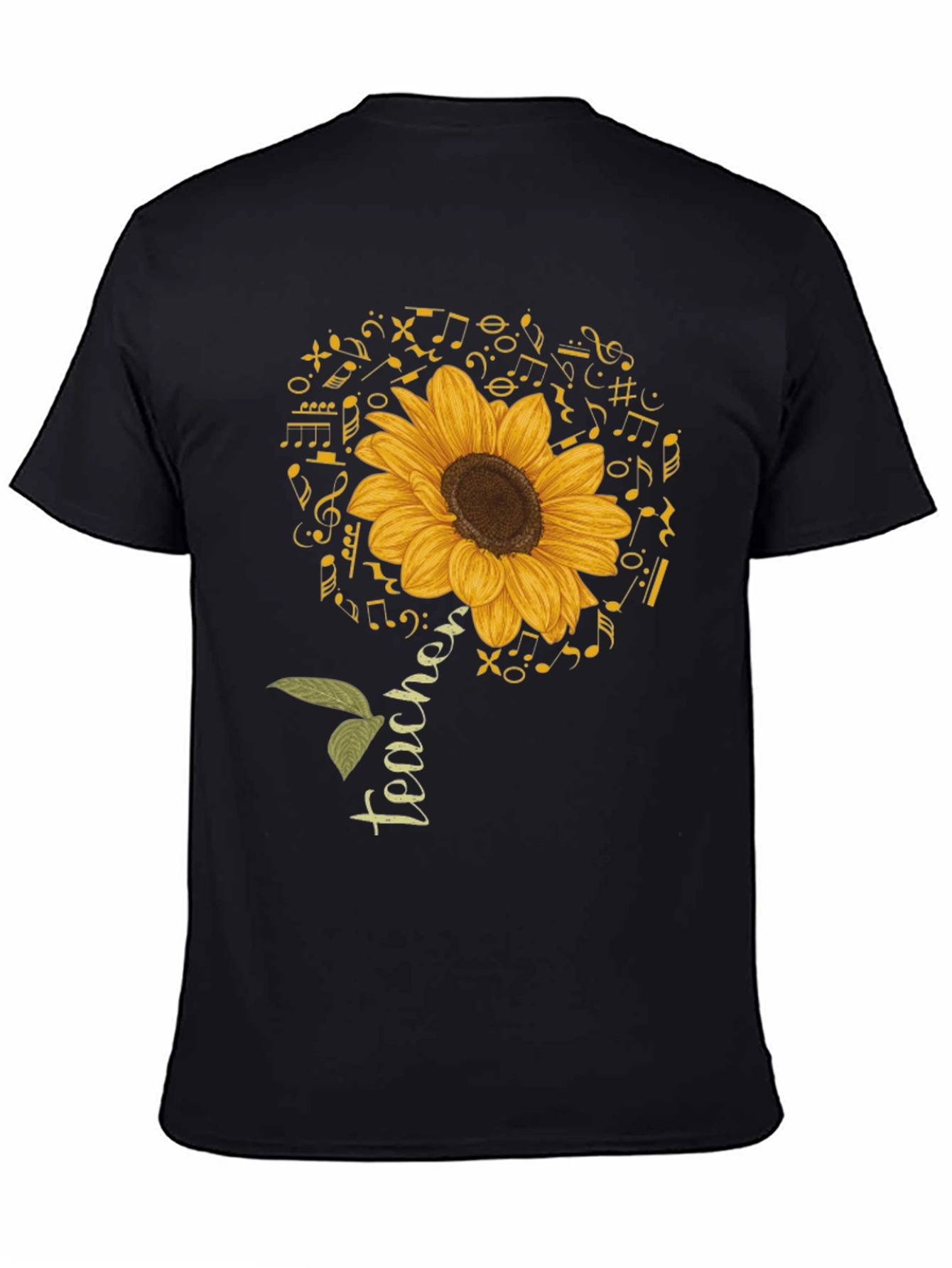 Teacher Sunflower Music Note T-Shirt