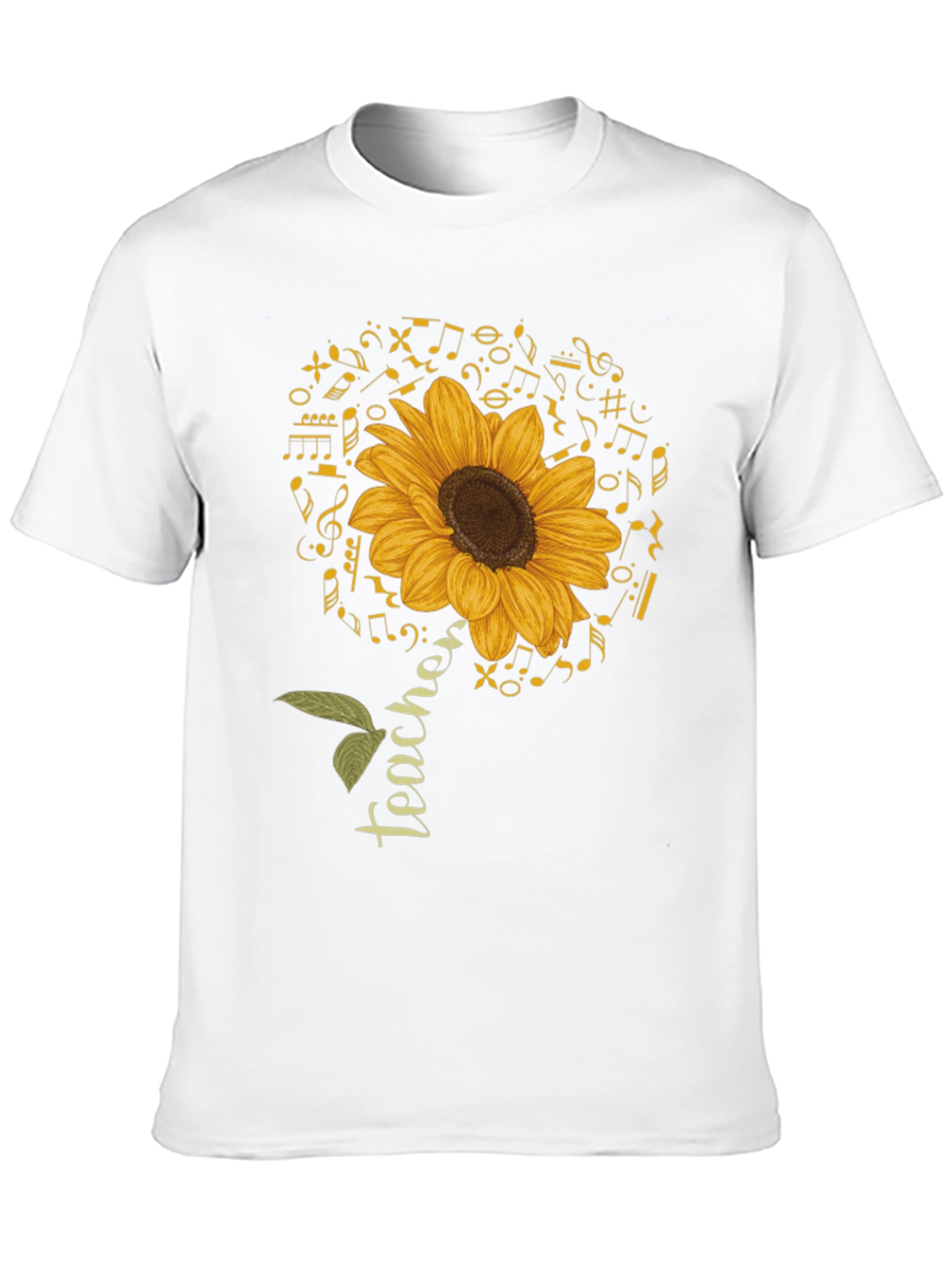 Teacher Sunflower Music Note T-Shirt