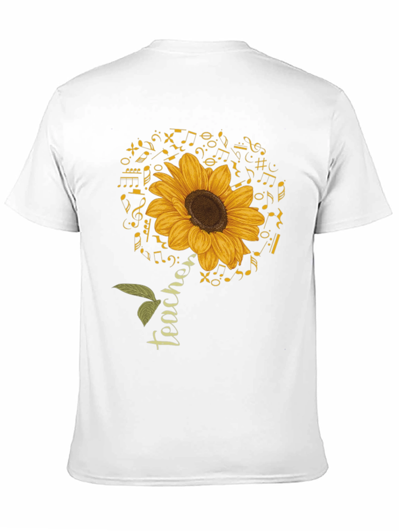 Teacher Sunflower Music Note T-Shirt