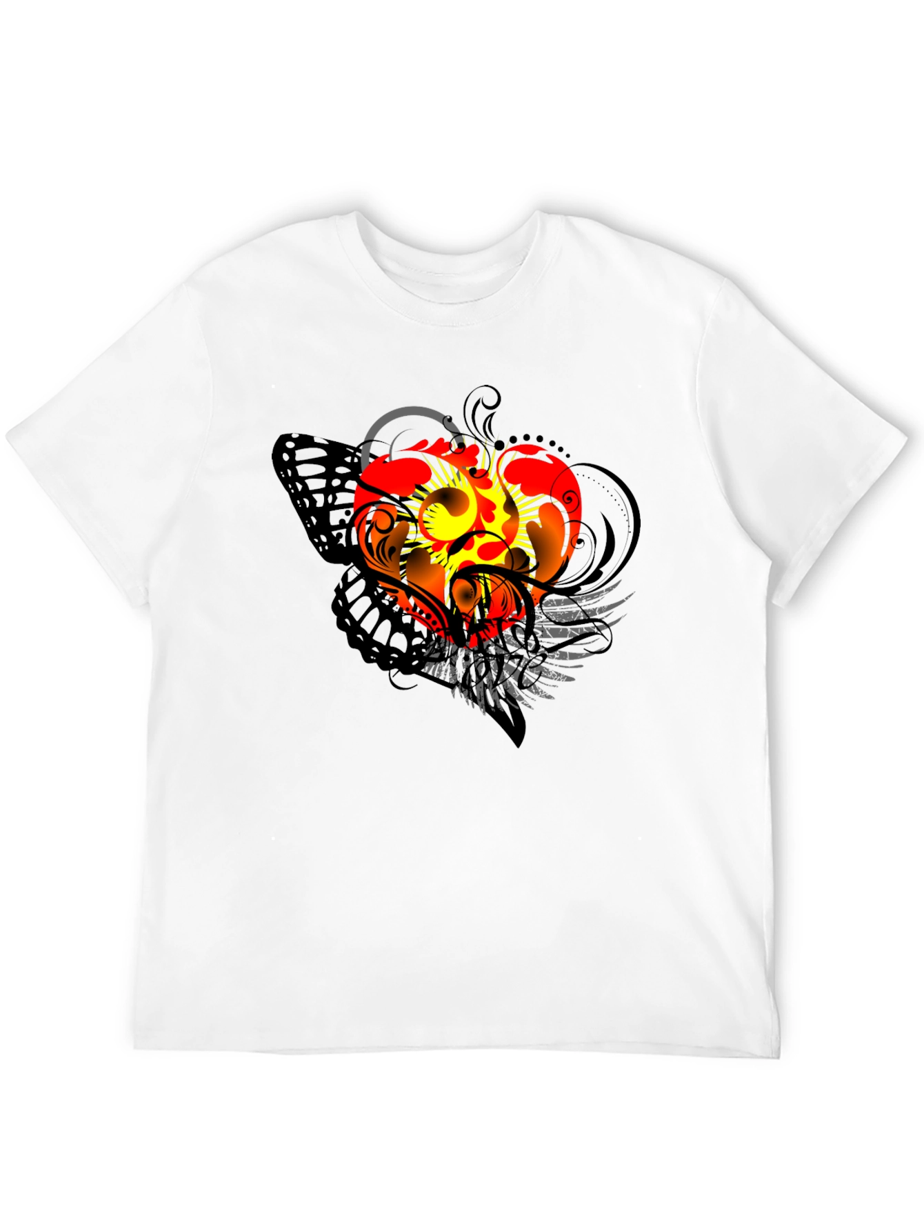 Winged Heart Graphic Black T-Shirt