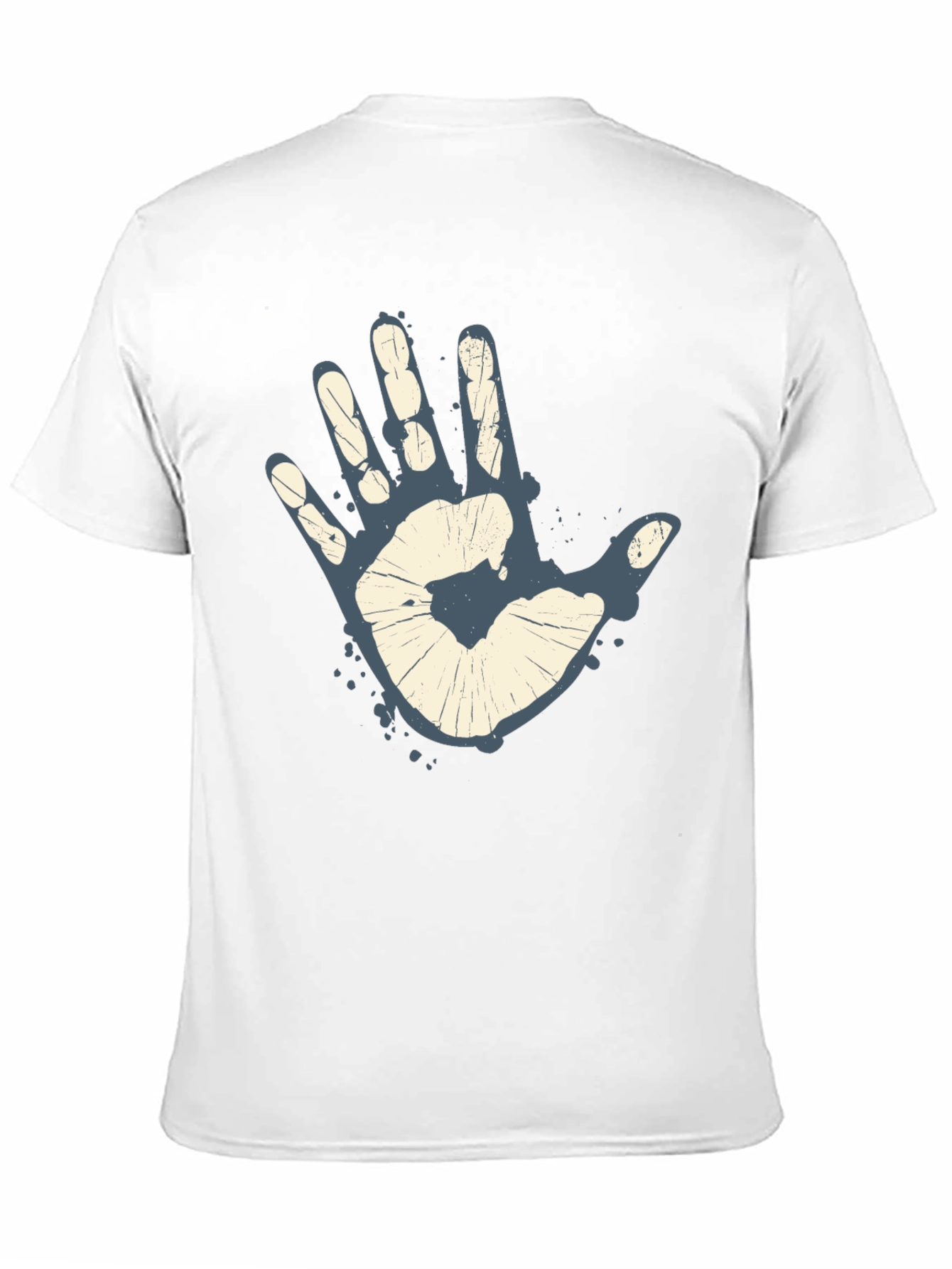 Retro Handprint Graphic Mens Black T-Shirt