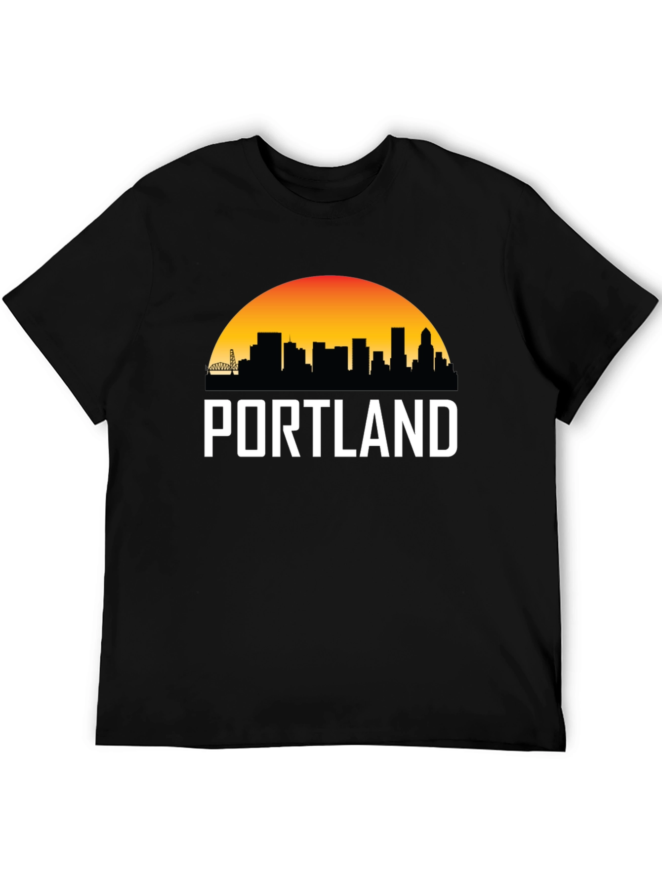 Portland Skyline Graphic Tee - Black