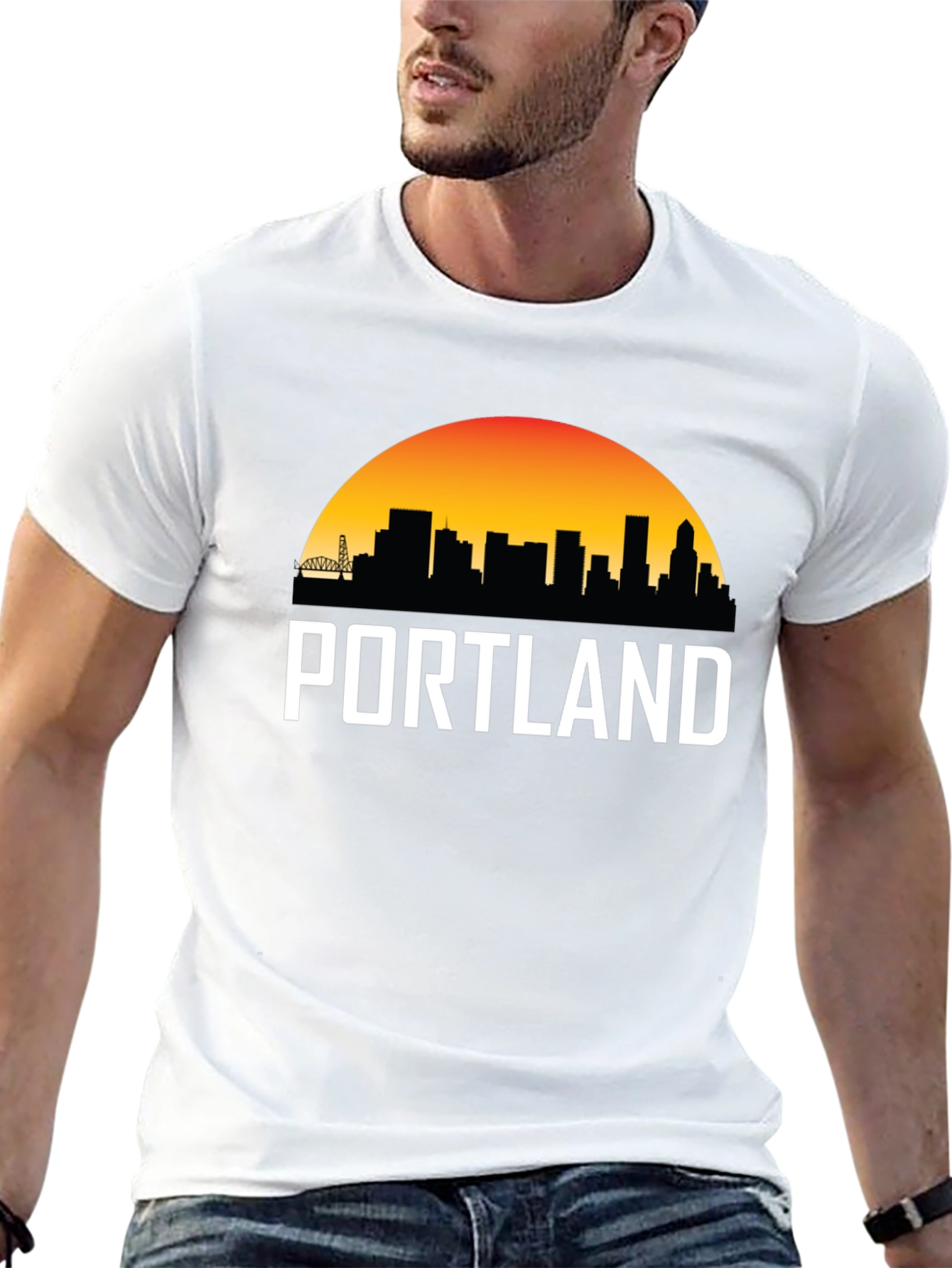 Portland Skyline Graphic Tee - Black