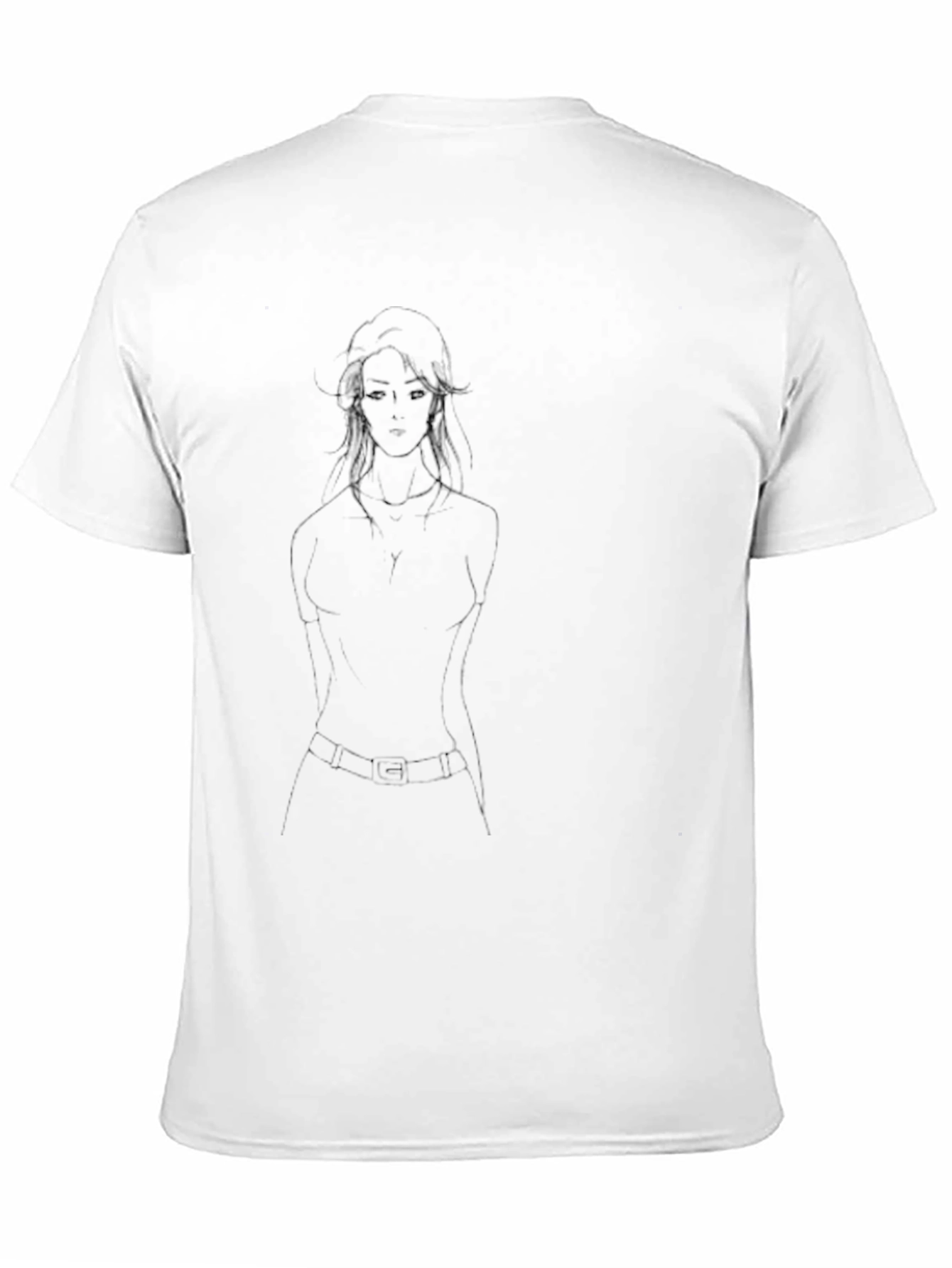 Abstract Silhouette Graphic T-Shirt - Black Cotton Blend