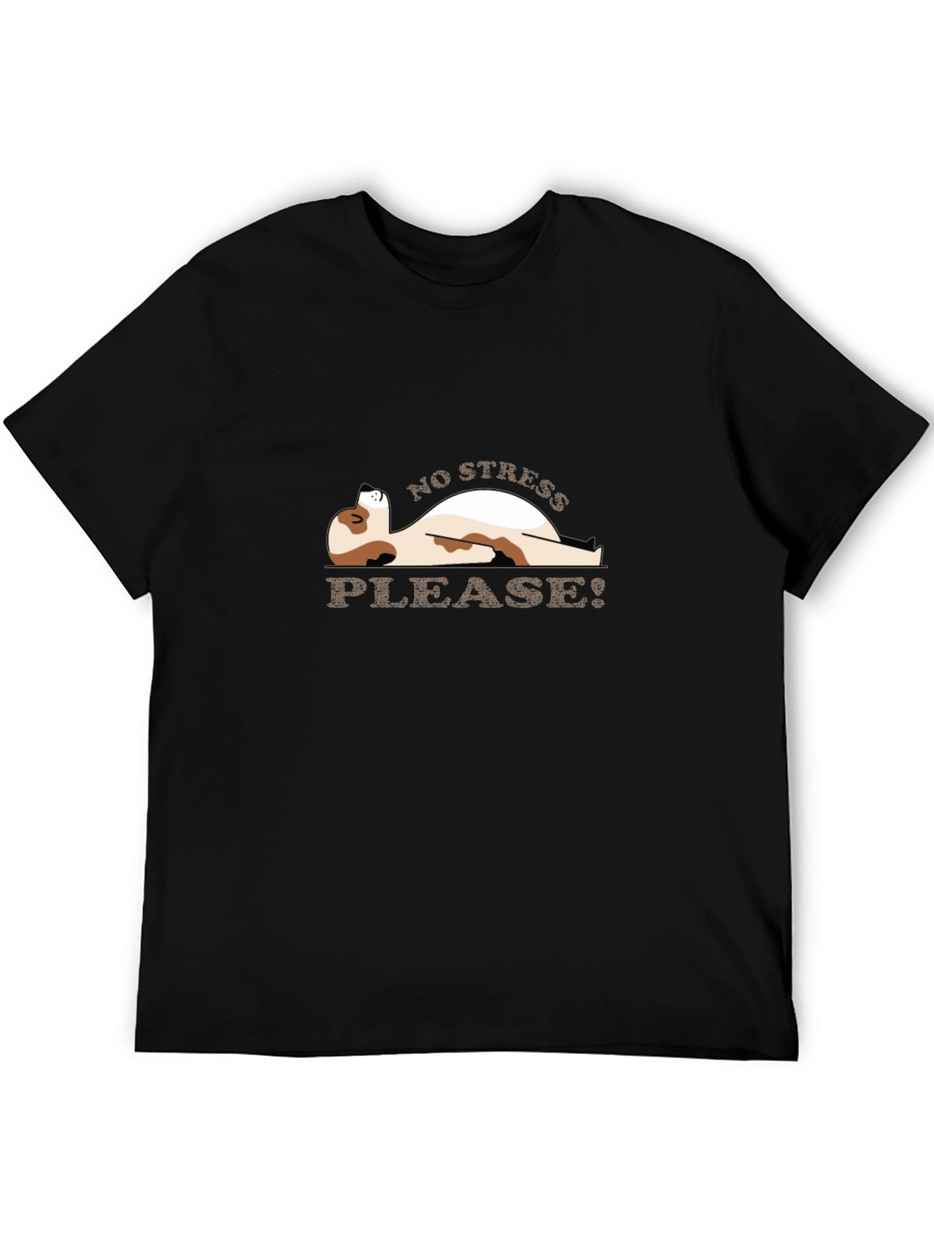 Relaxed Dog Graphic T-Shirt - No Stress Please