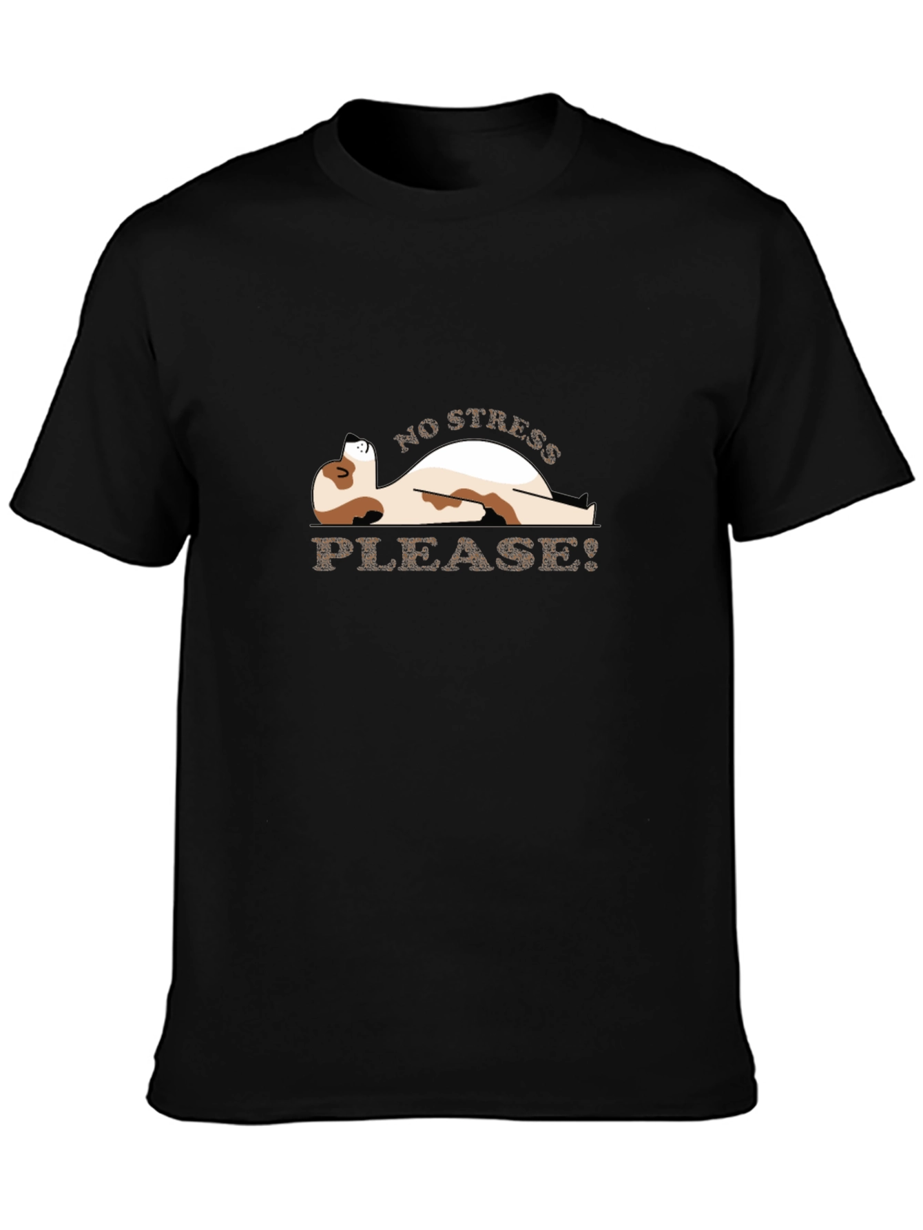 Relaxed Dog Graphic T-Shirt - No Stress Please