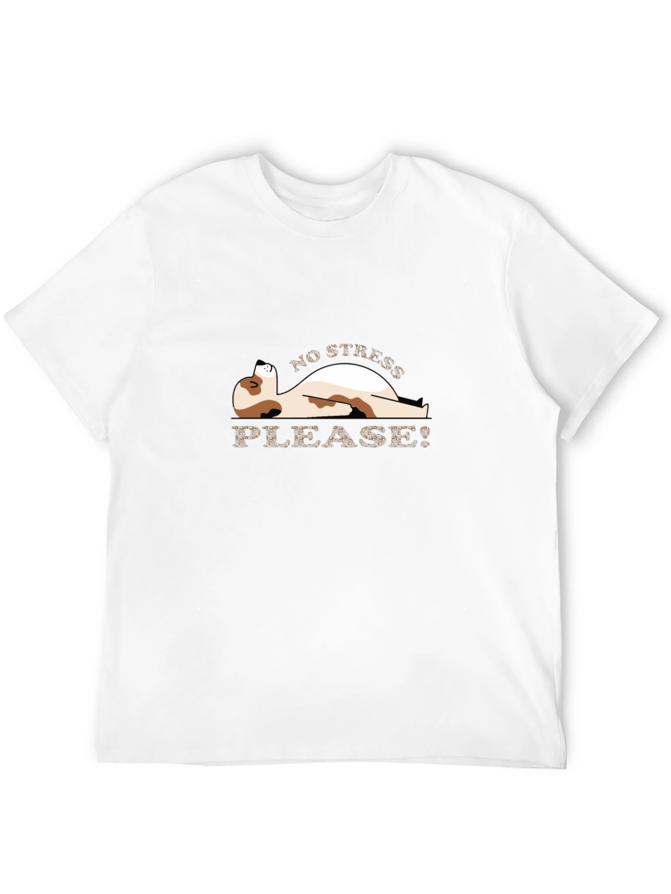 Relaxed Dog Graphic T-Shirt - No Stress Please