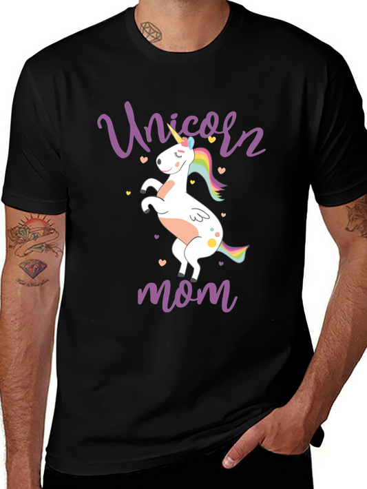 Unicorn Mom Black T-Shirt - Cute Graphic Tee