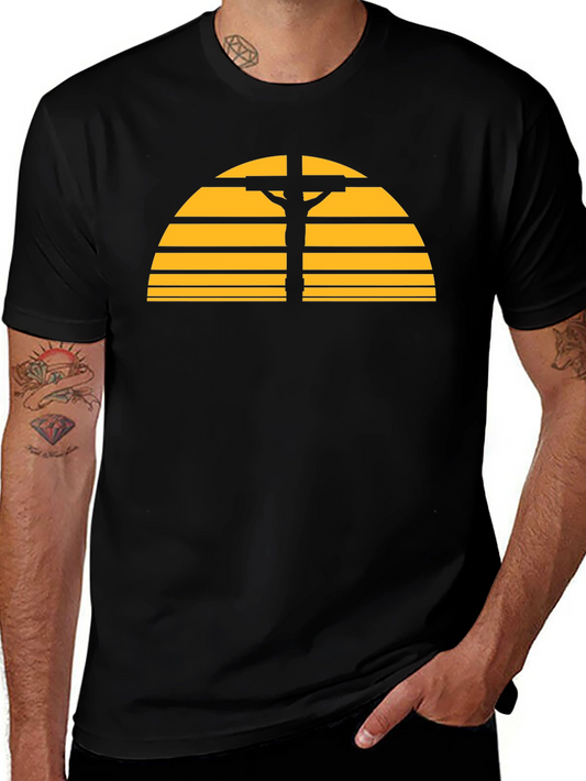 Retro Sunset Cross Graphic T-Shirt