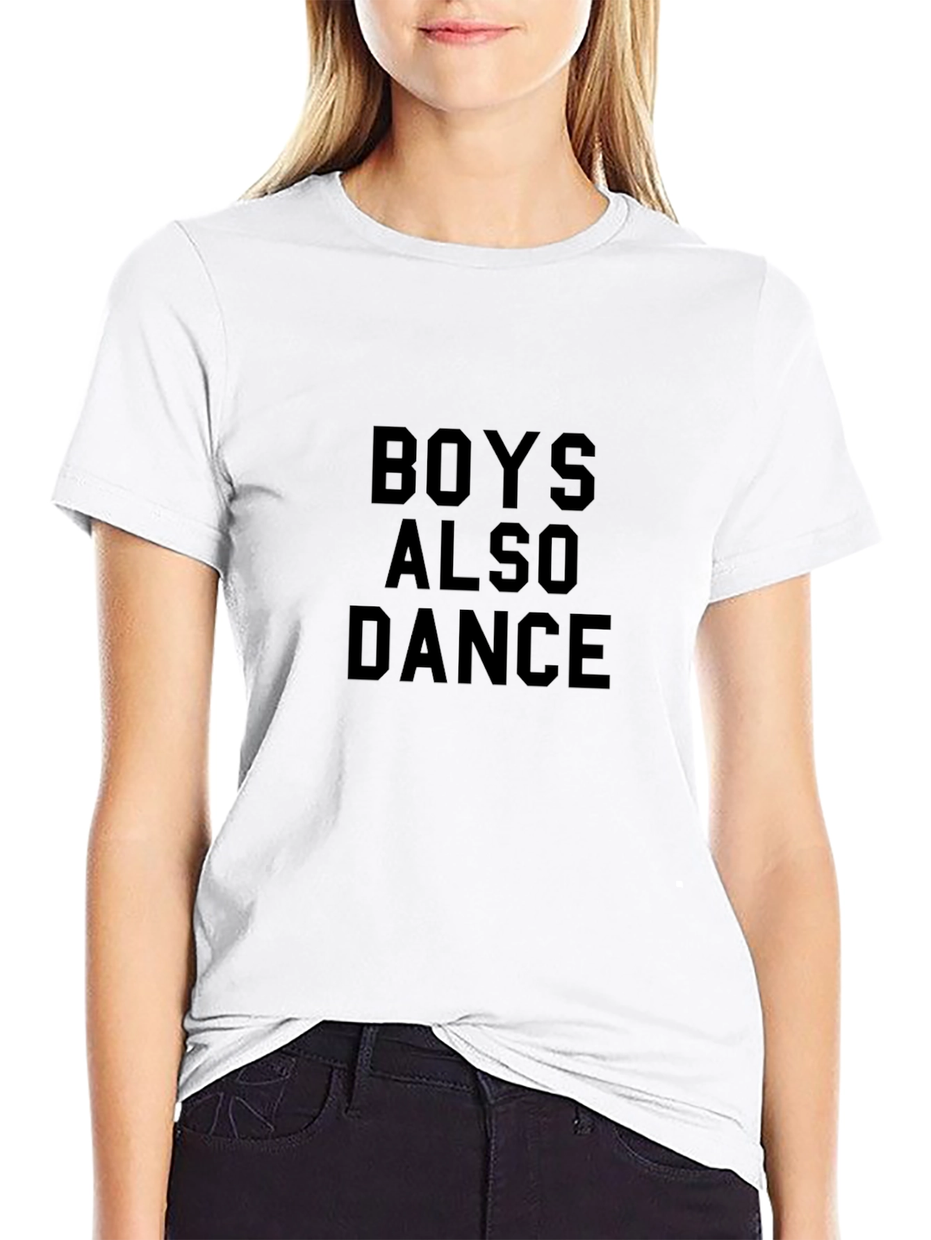 Boys Also Dance Graphic Tee - Black Cotton T-Shirt