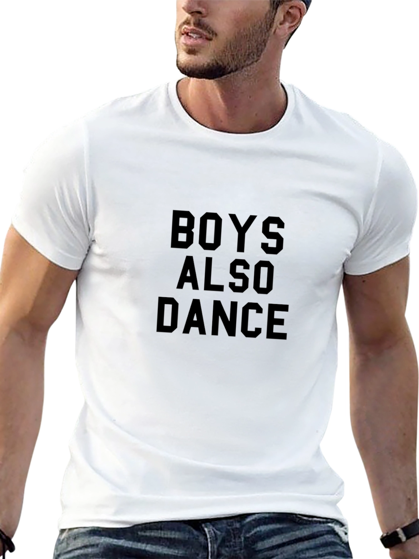 Boys Also Dance Graphic Tee - Black Cotton T-Shirt