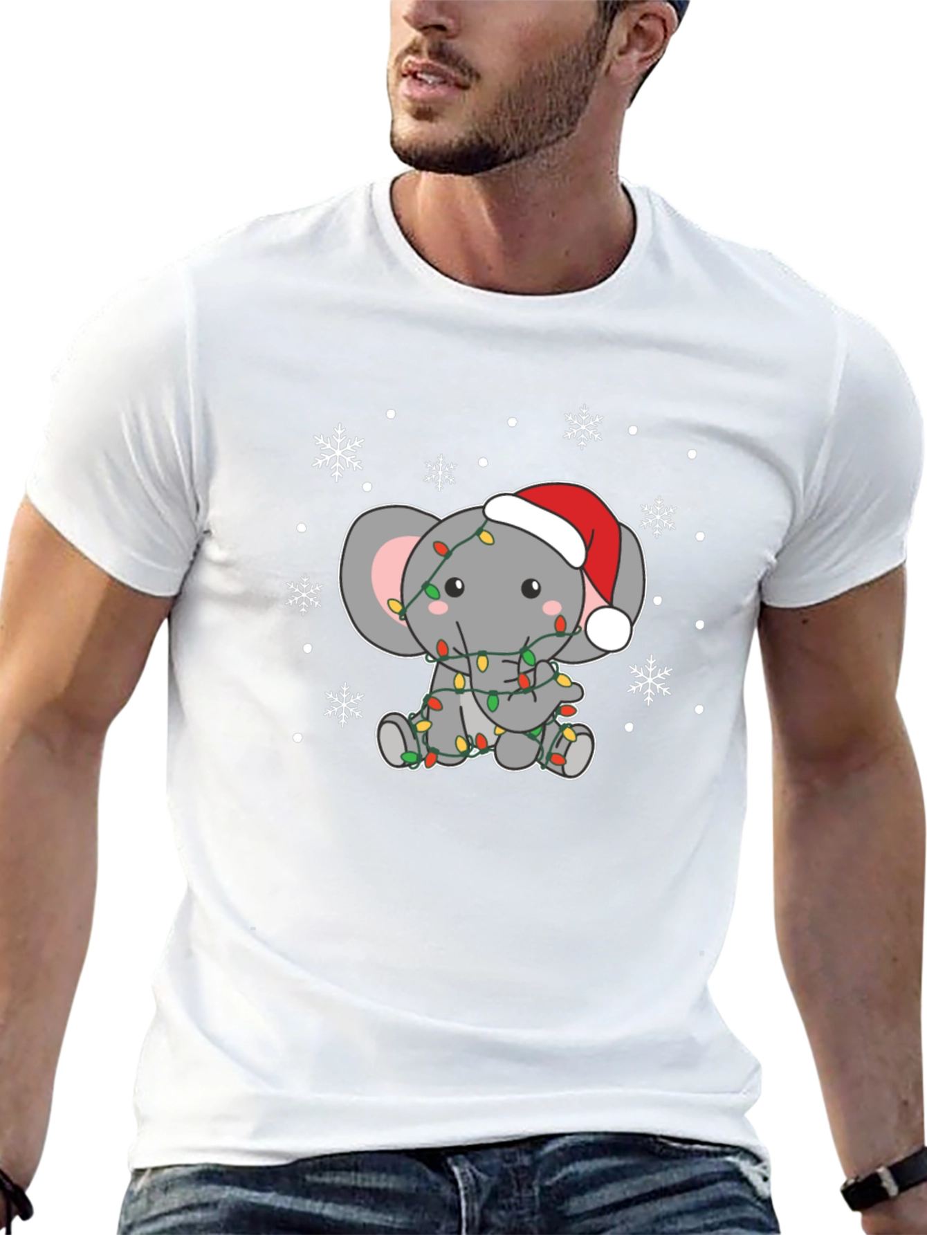 Holiday Elephant Graphic Tee - Christmas T-Shirt