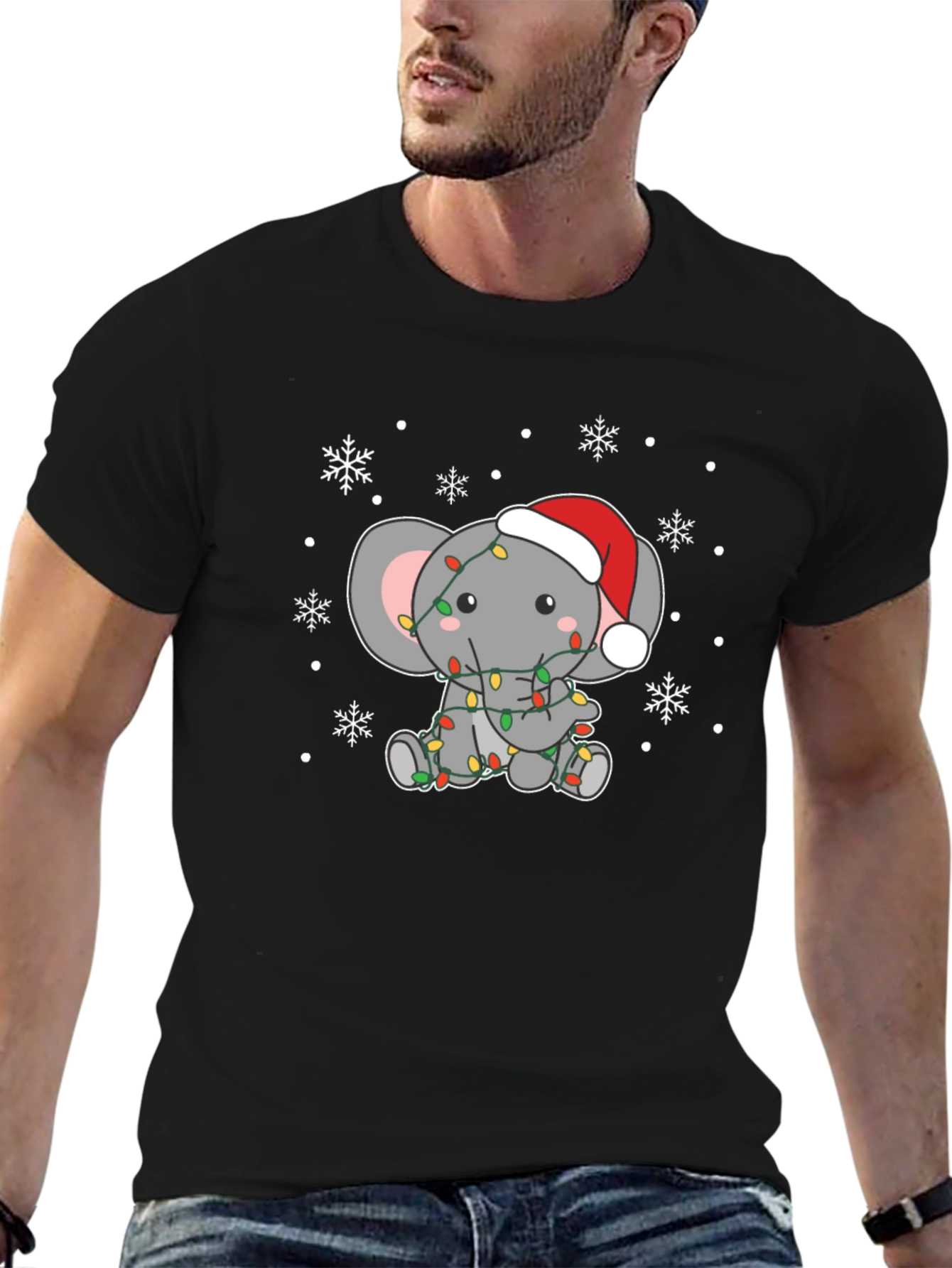 Holiday Elephant Graphic Tee - Christmas T-Shirt