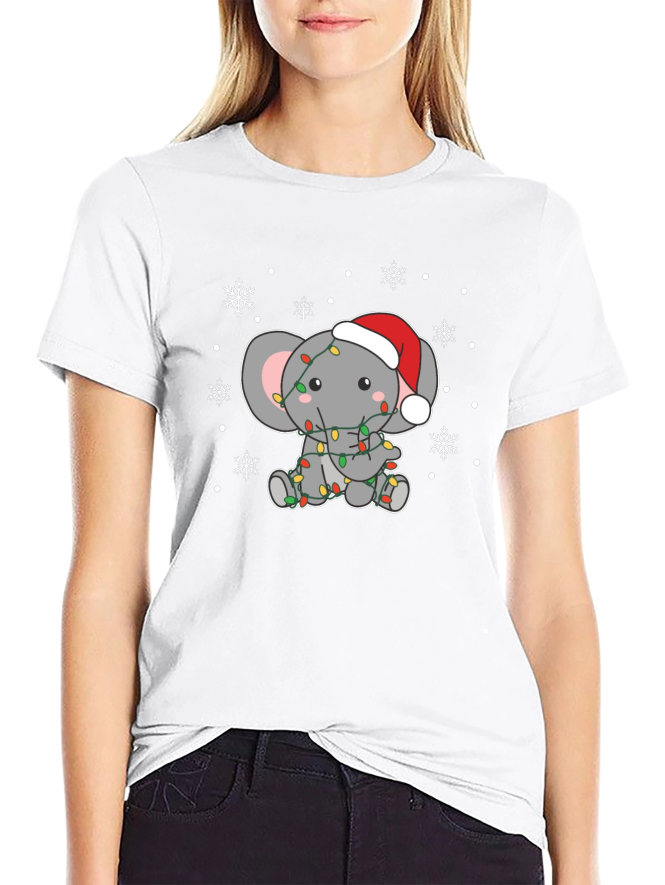 Holiday Elephant Graphic Tee - Christmas T-Shirt