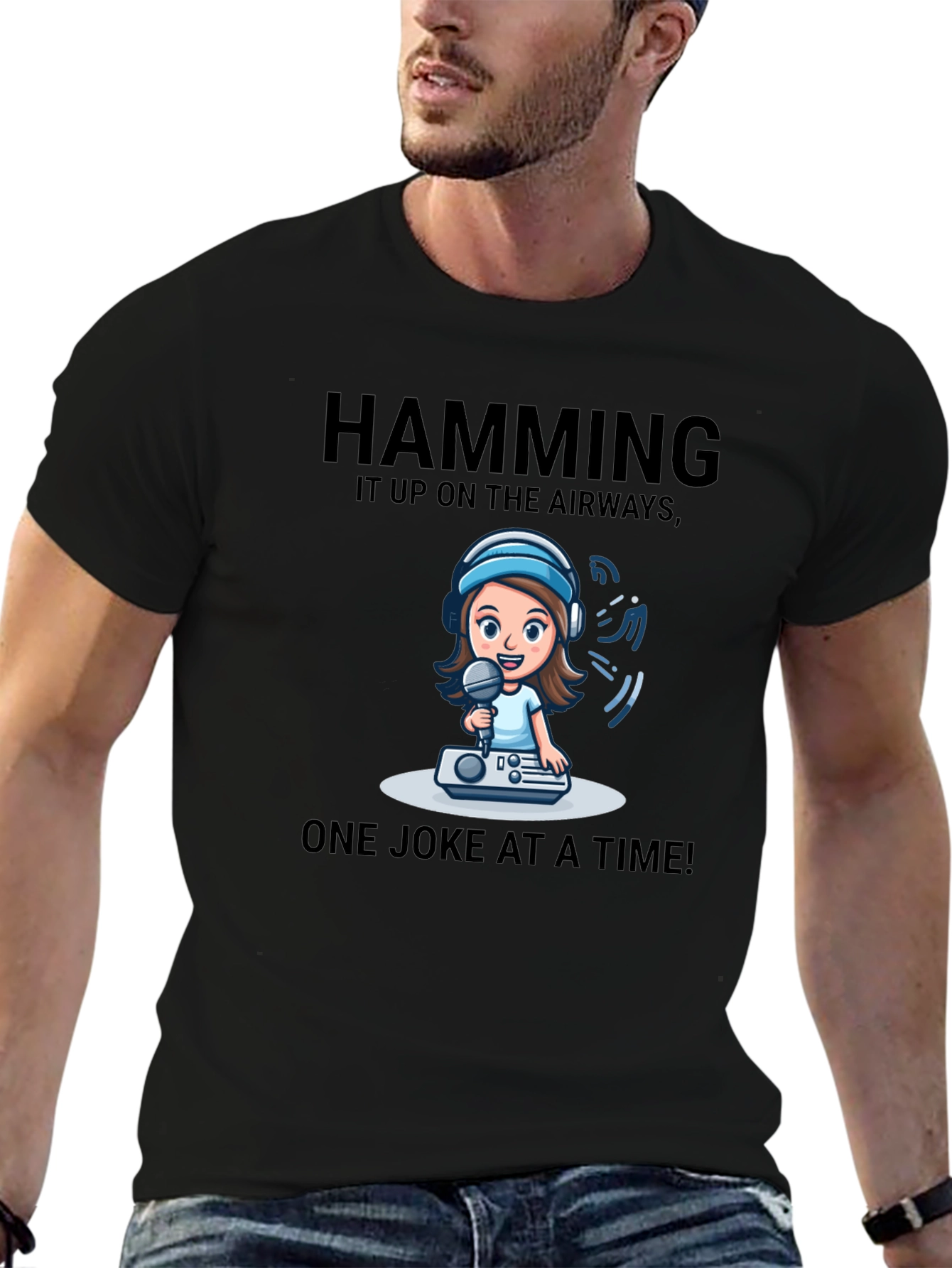 Humorous Hamming it Up Graphic Tee
