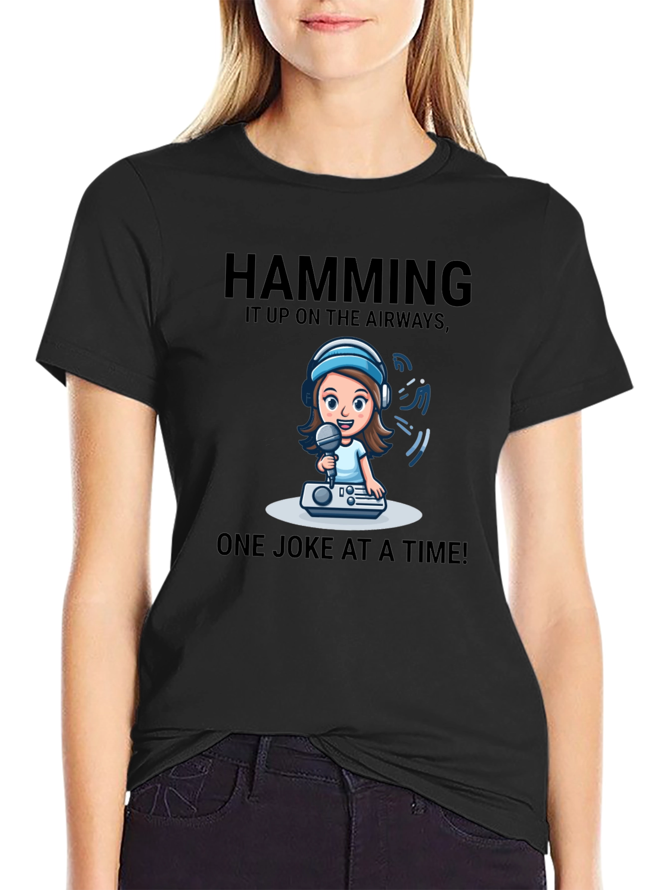 Humorous Hamming it Up Graphic Tee