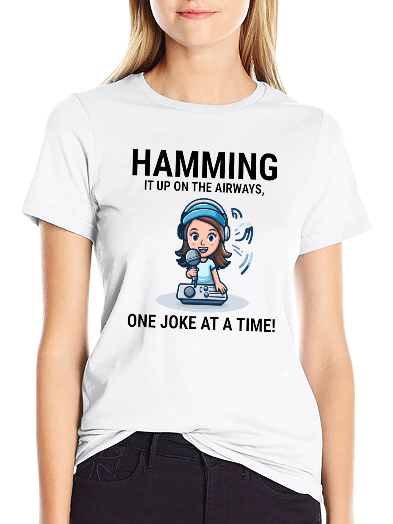 Humorous Hamming it Up Graphic Tee