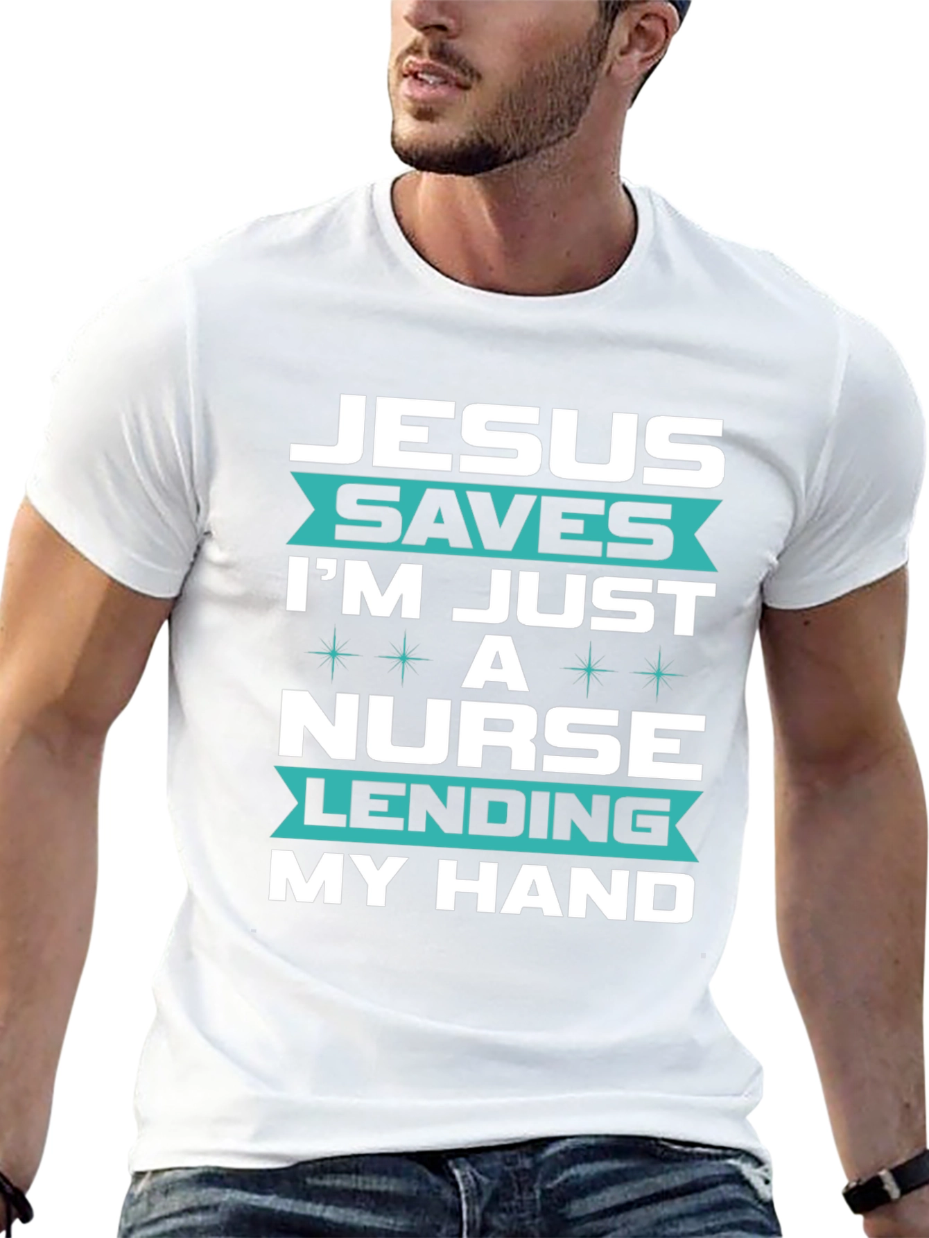 Jesus Saves Nurse T-Shirt - Christian Medical Apparel